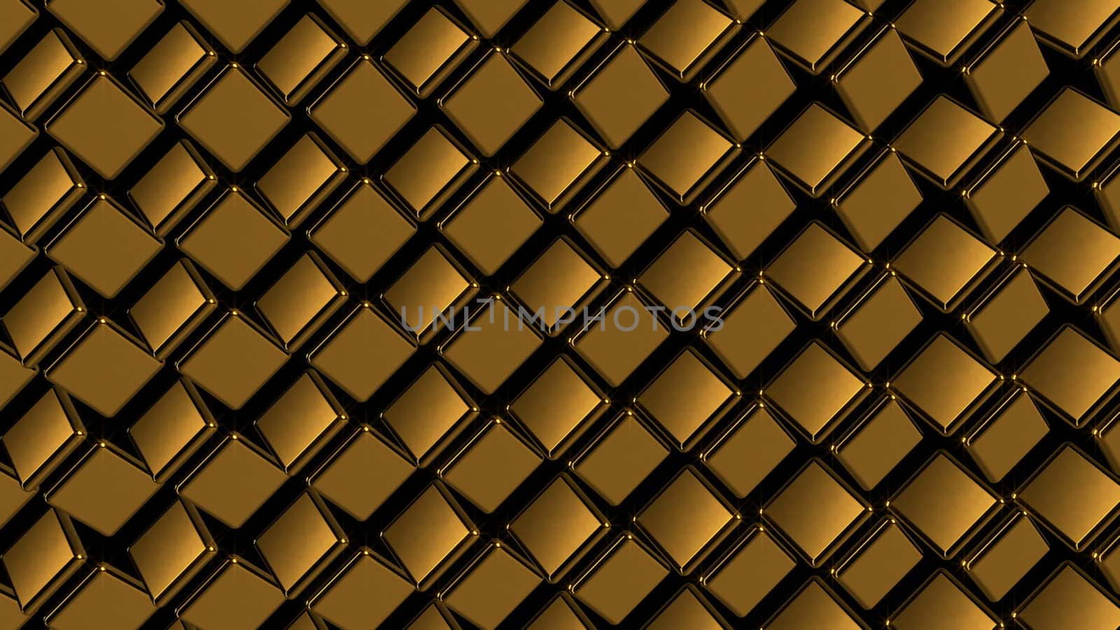 Abstract background with gold square. 3d rendering.