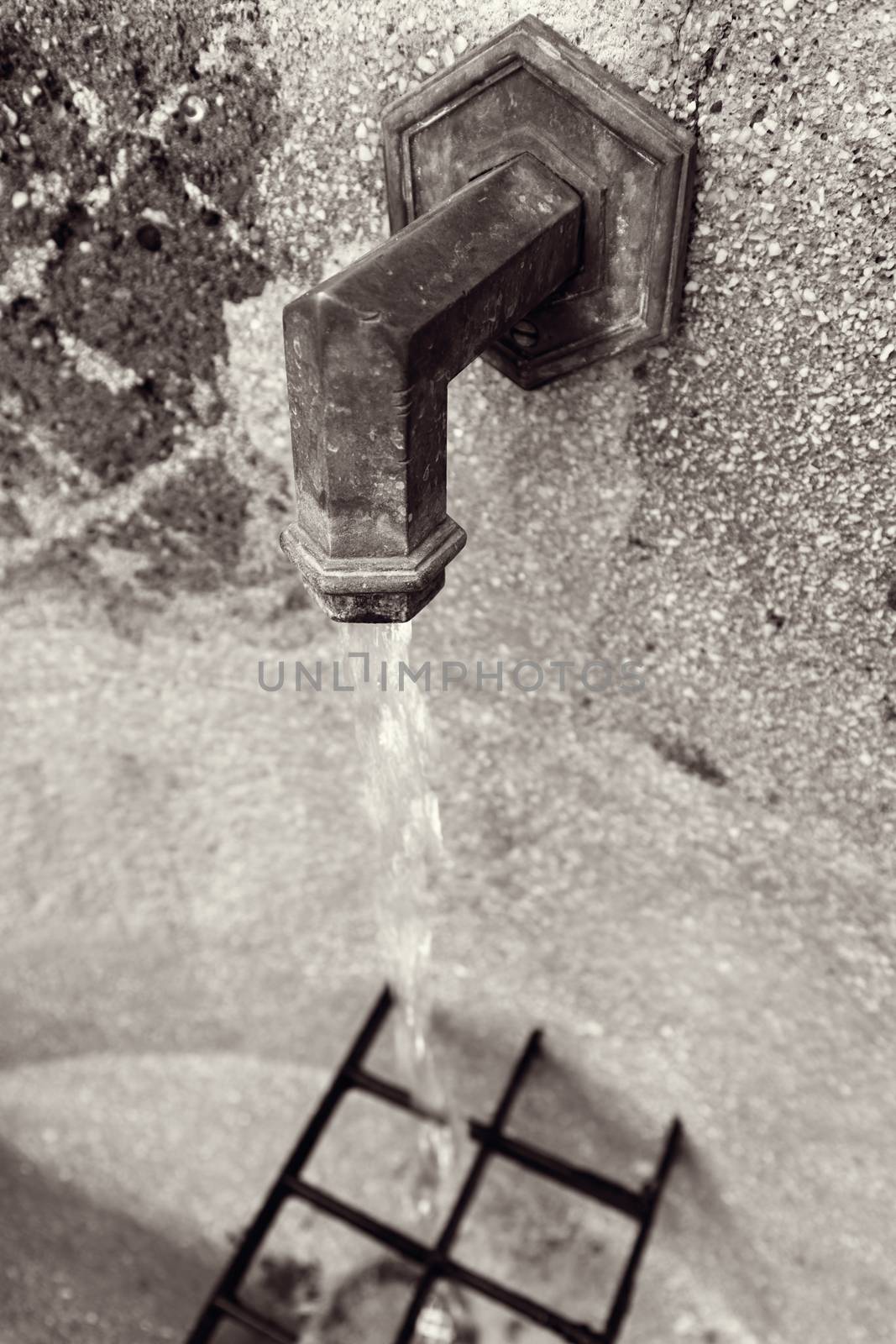 old drinking fountain in the park, note shallow depth of field