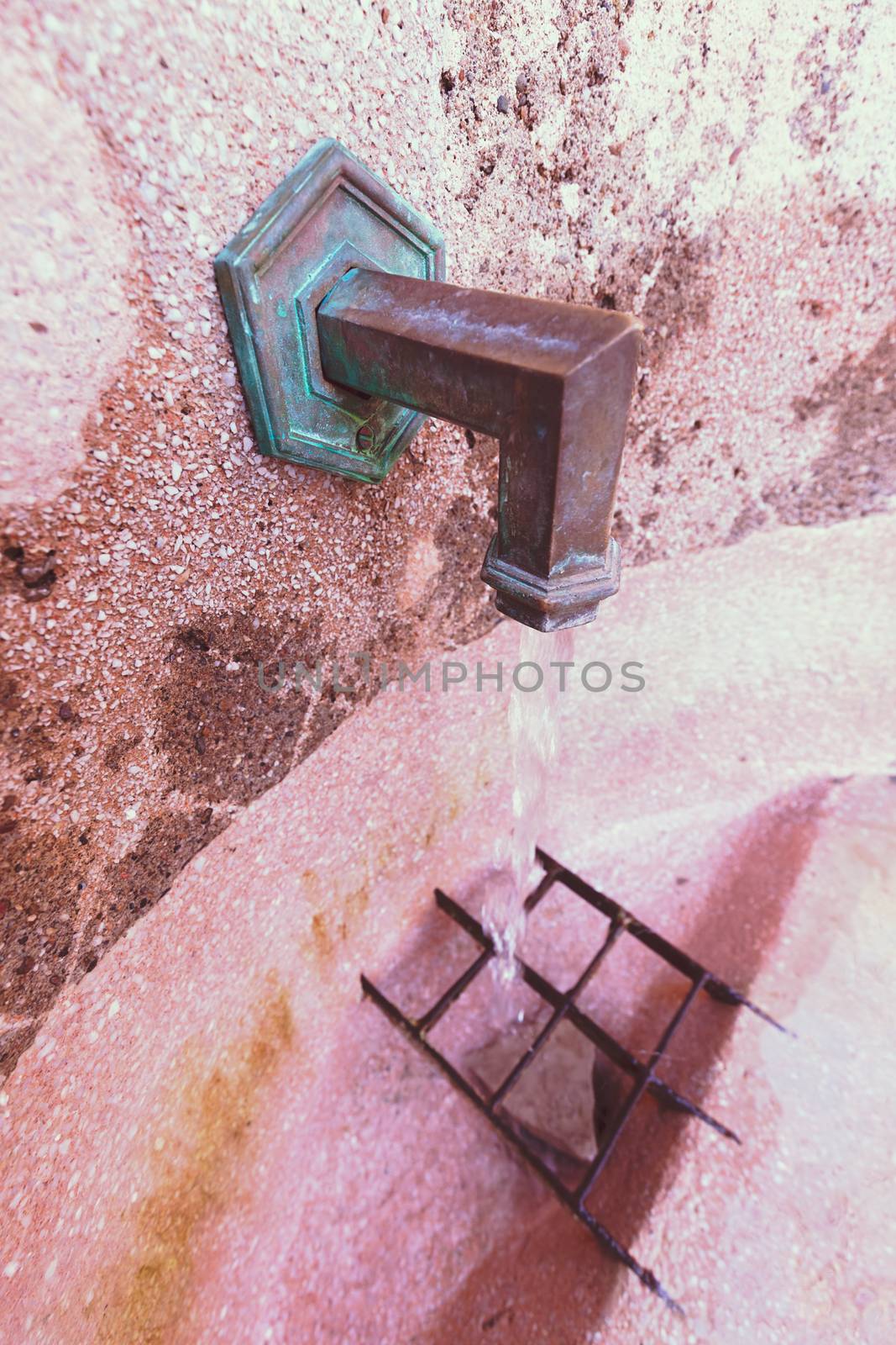 old drinking fountain in the park, note shallow depth of field