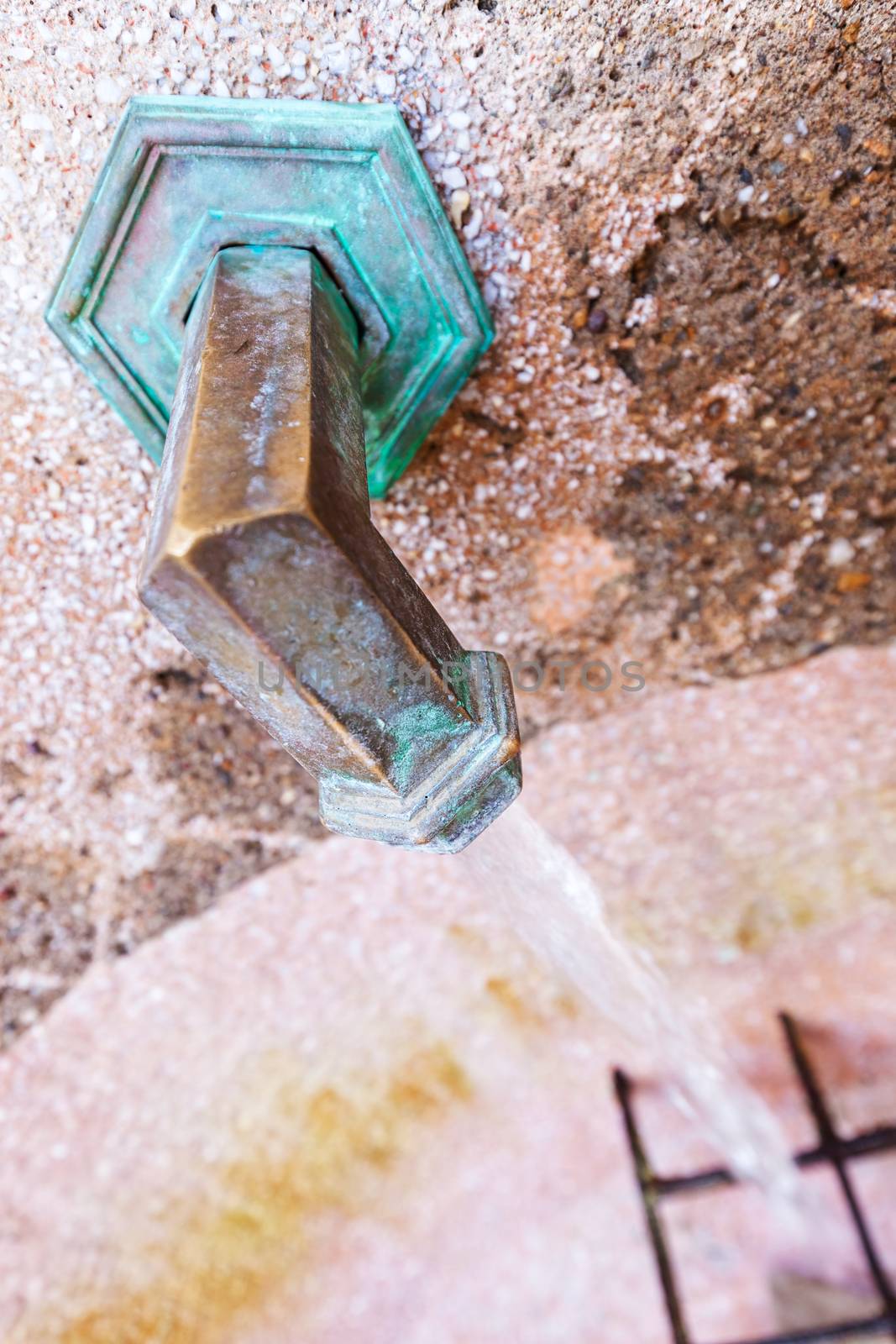 old drinking fountain in the park, note shallow depth of field