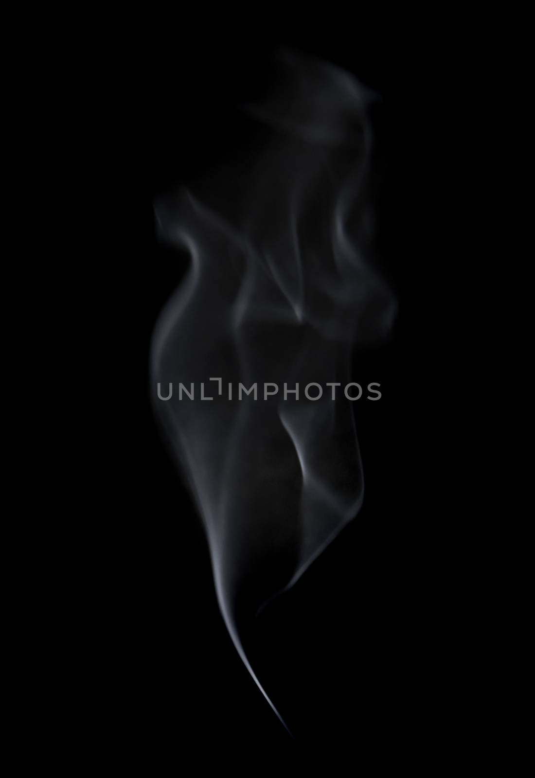 Abstract defocused white smoke on black background