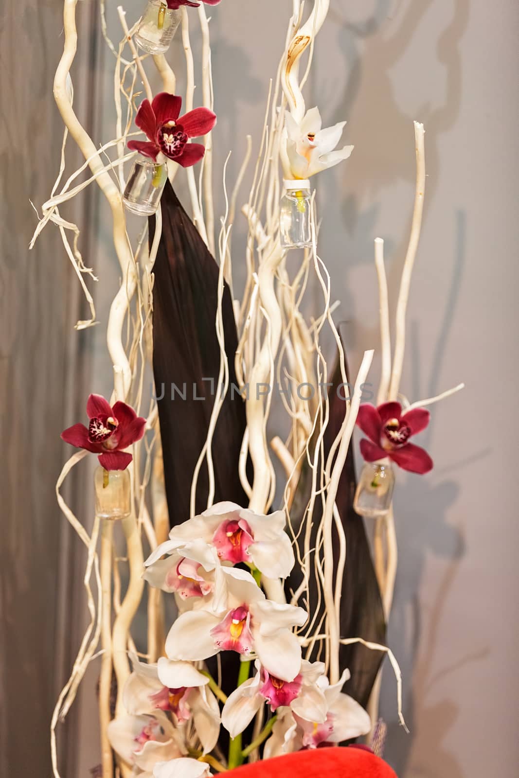 decoration with orchids, note shallow depth of field