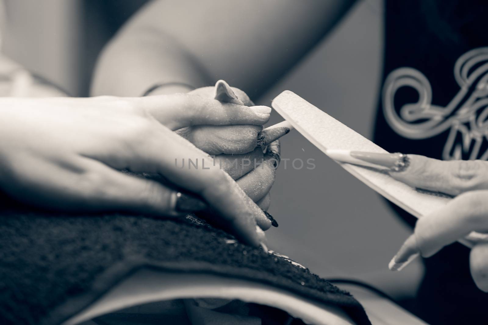 manicure artificial nails, note shallow depth of field