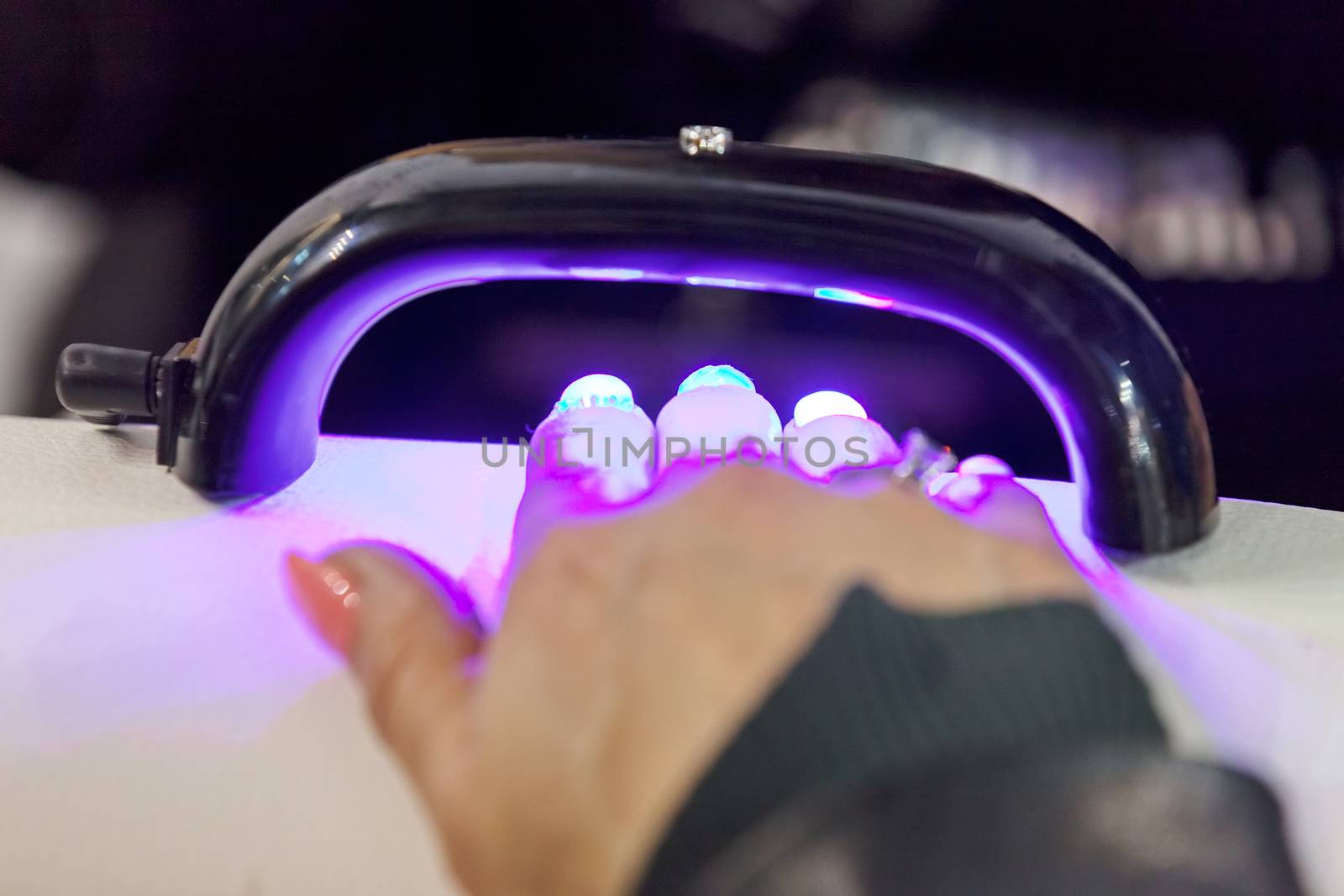 manicure artificial nails, note shallow depth of field