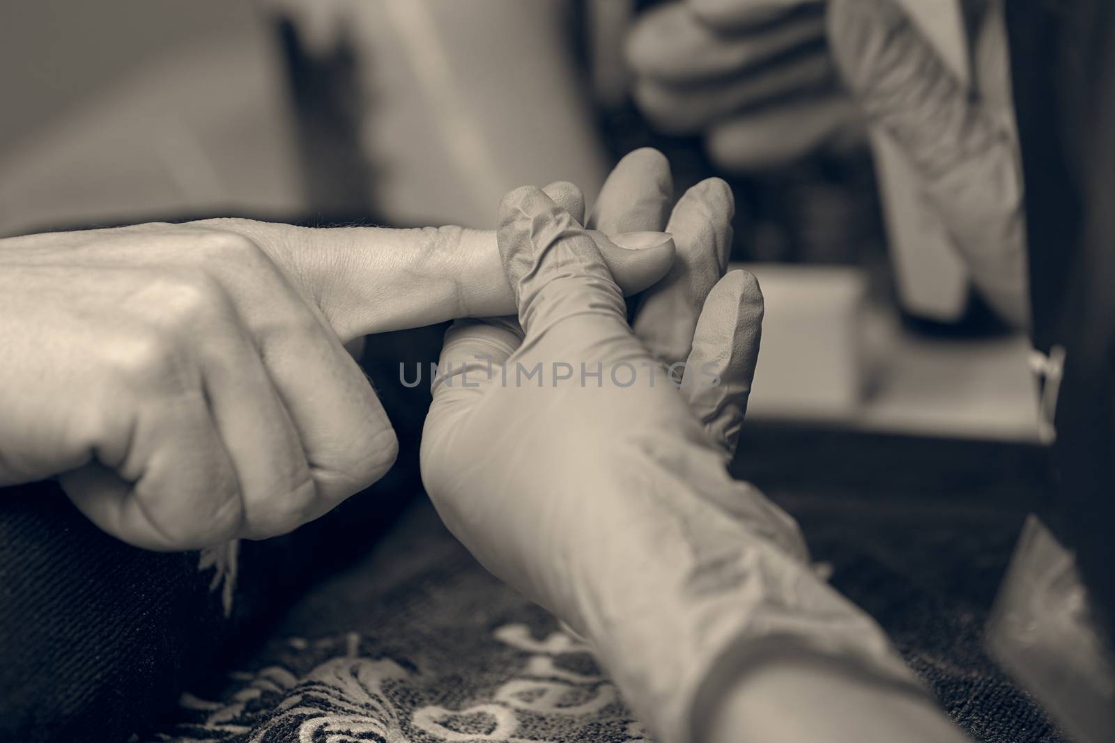 manicure artificial nails, note shallow depth of field