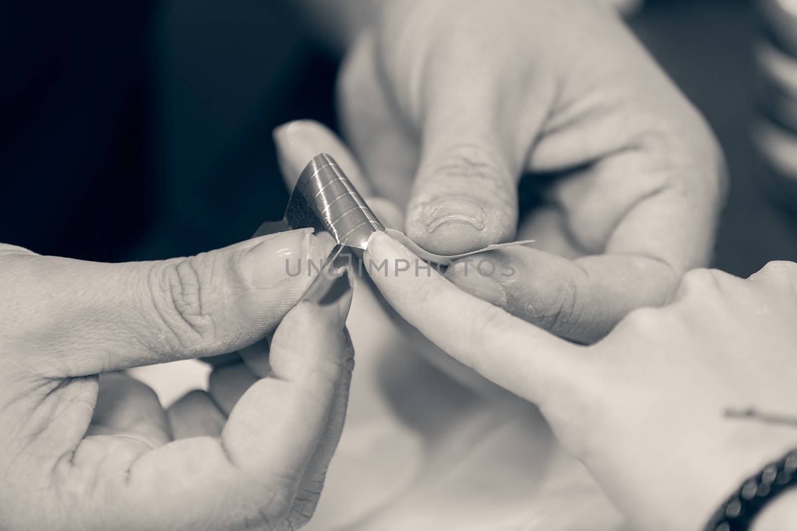 manicure artificial nails, note shallow depth of field