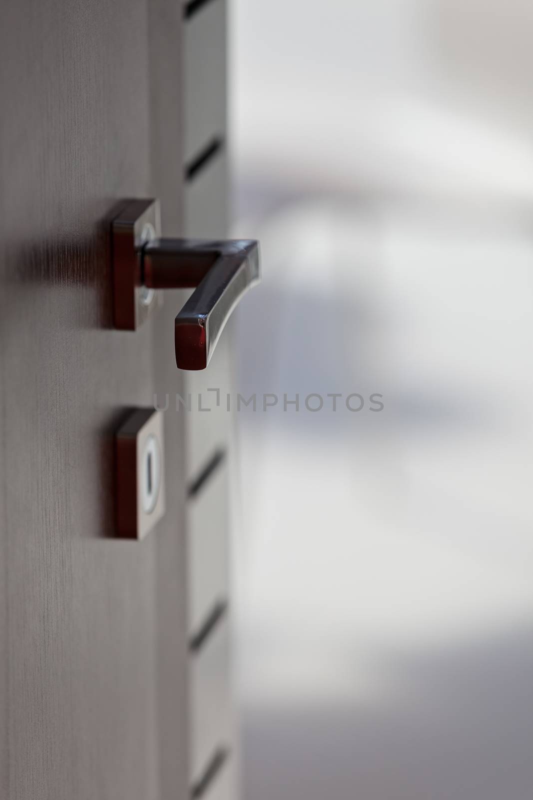 system to close doors, note shallow depth of field