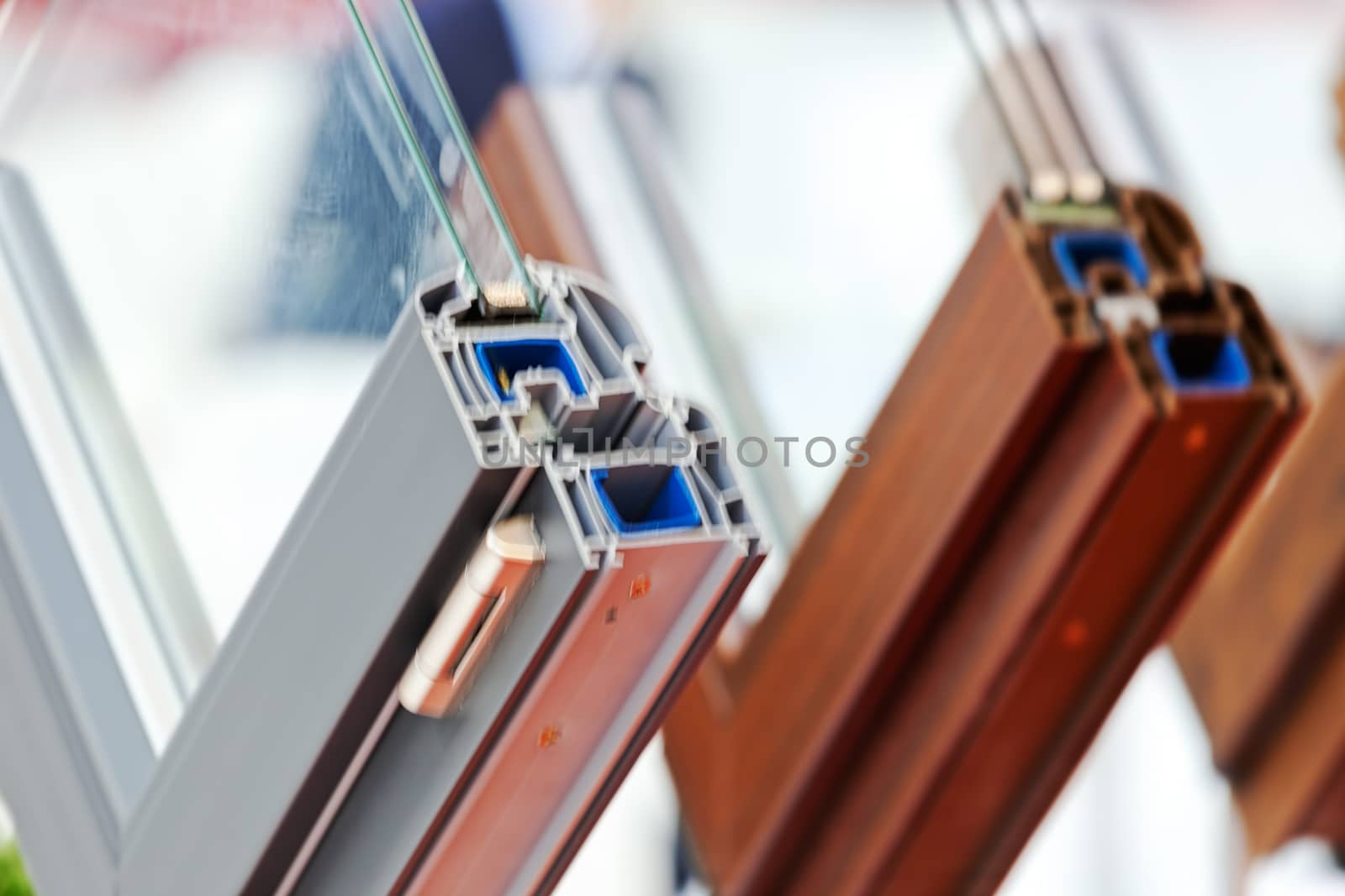 part of the window frames with glass, note shallow depth of field