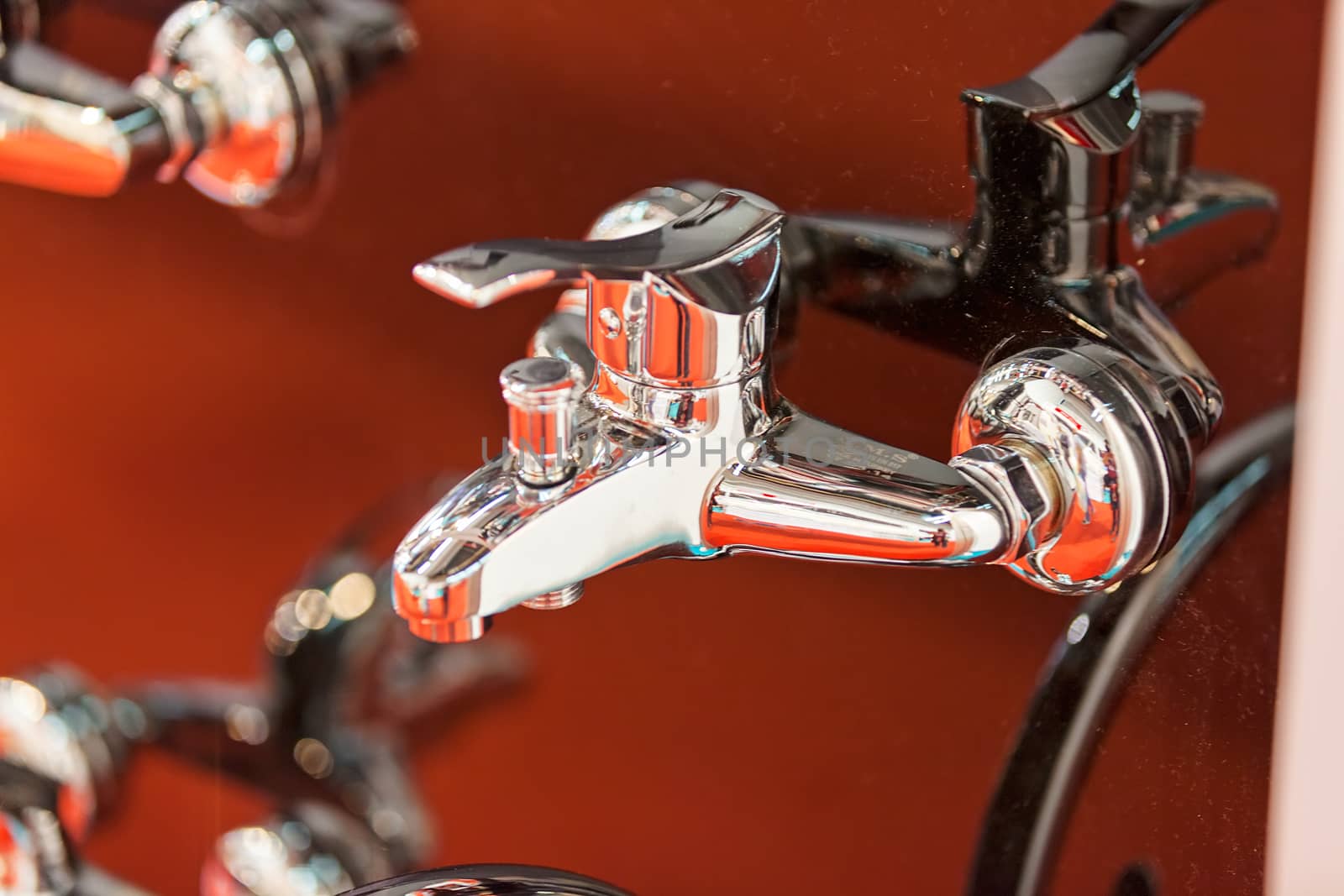 new types of taps for bathroom, note shallow depth of field
