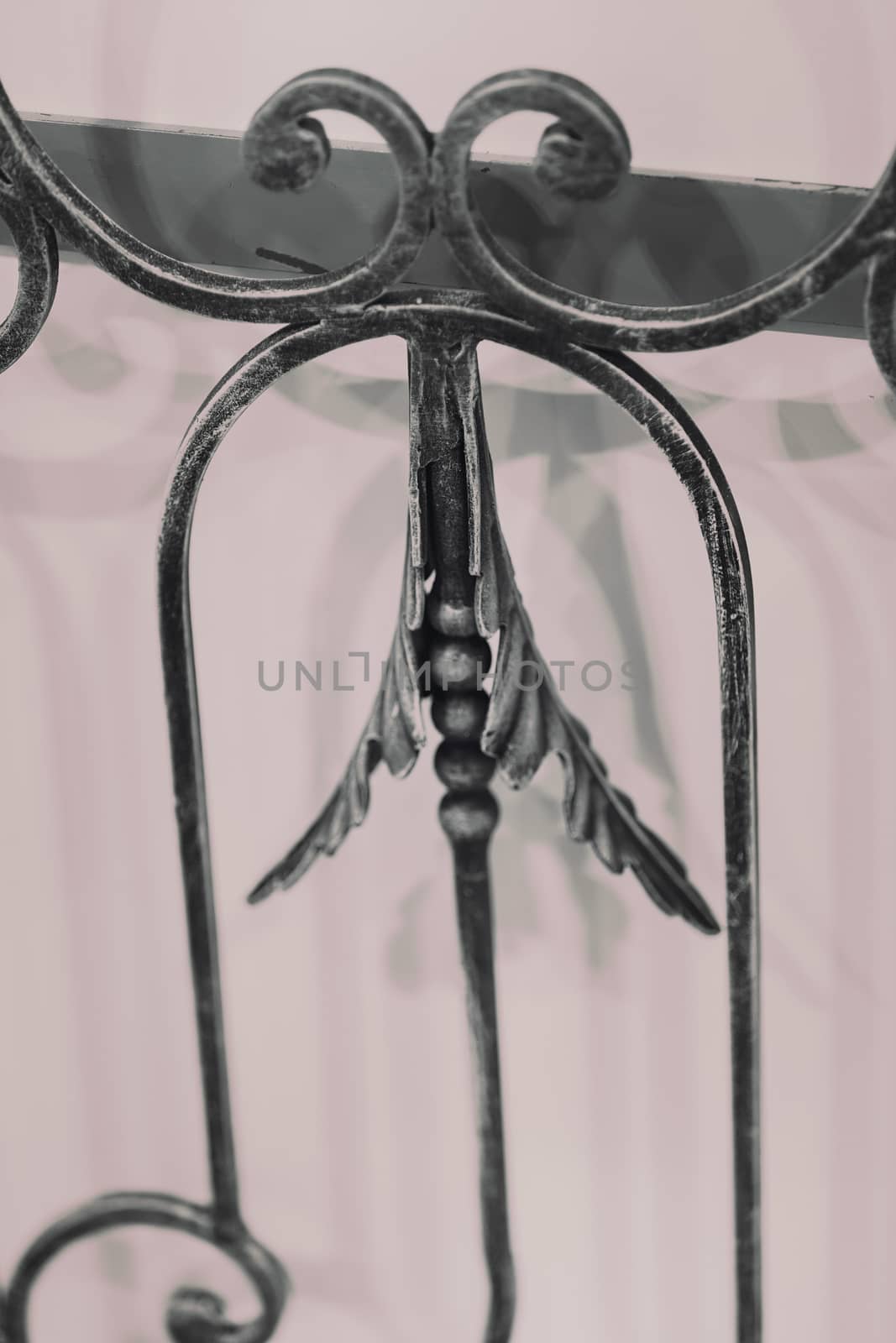 decorations made of wrought iron, note shallow depth of field