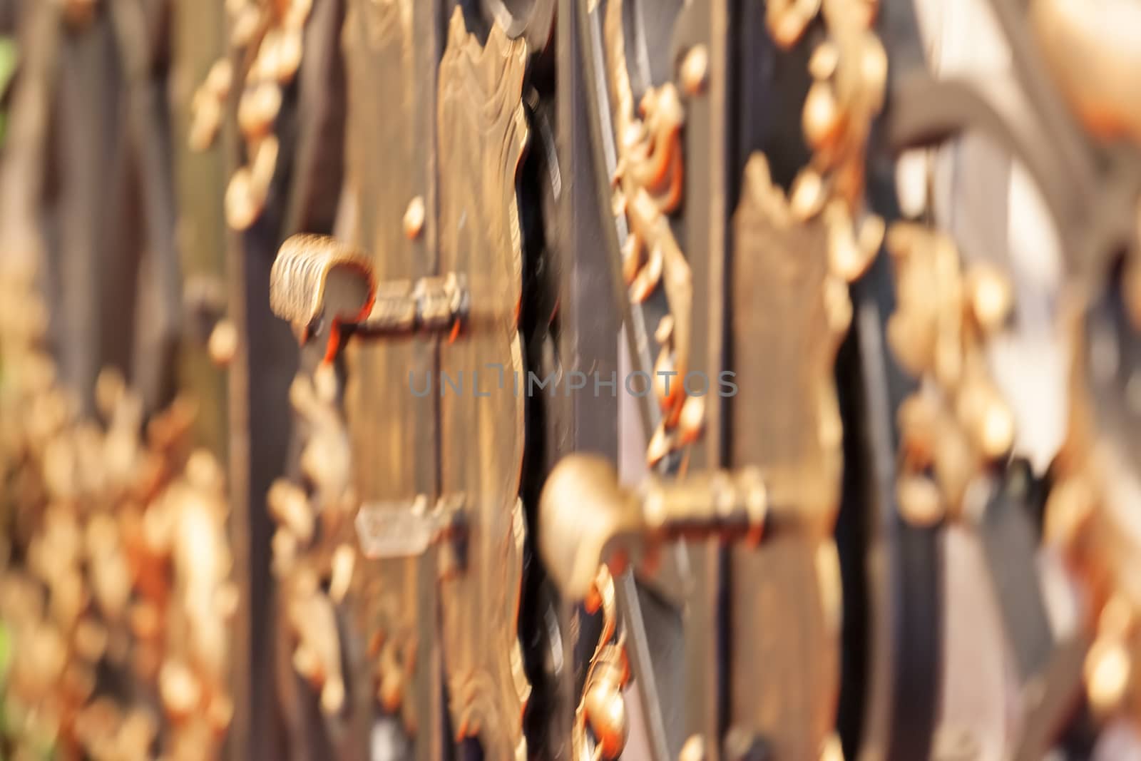 decorations made of wrought iron, note shallow depth of field