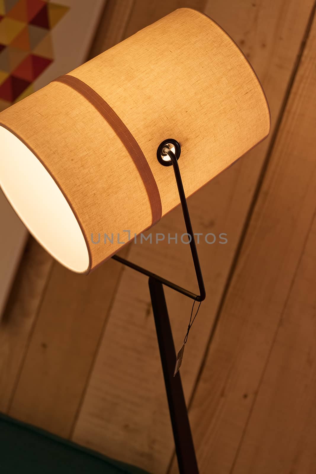 modern lamp made of canvas, note shallow depth of field
