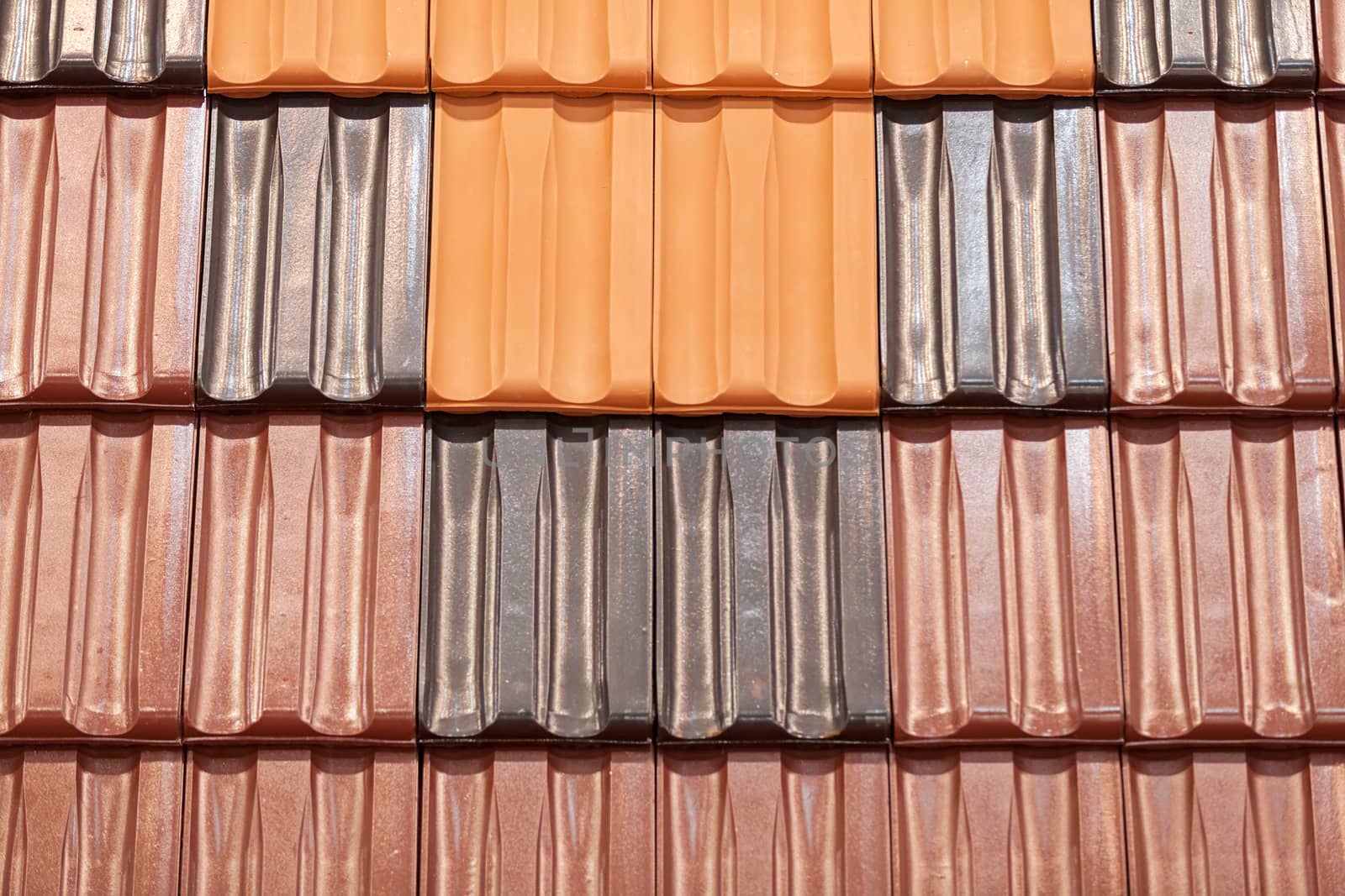 types of red tiles for roof  to cover the house, note shallow depth of field