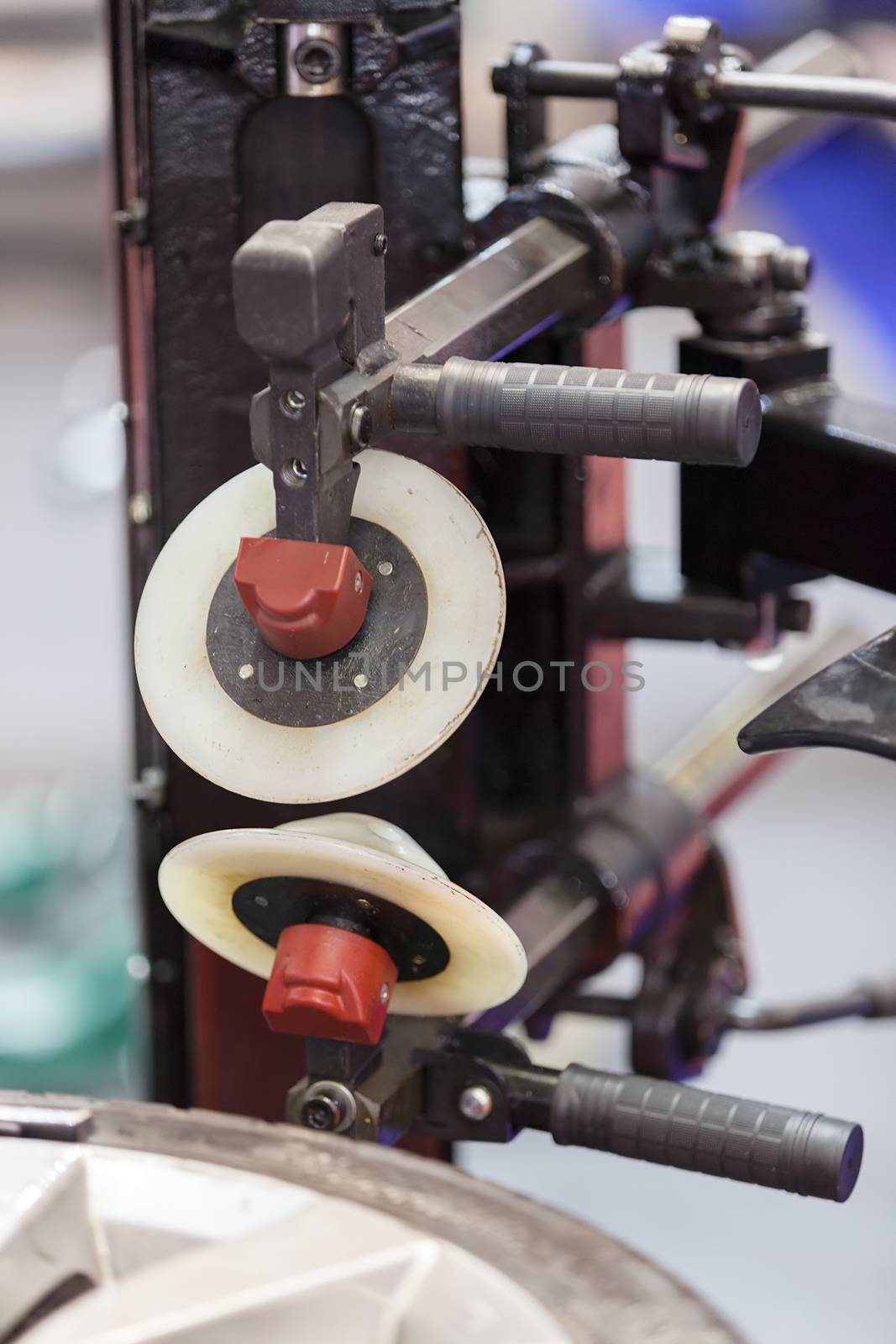 detail of machines for the automotive industry, note shallow depth of field