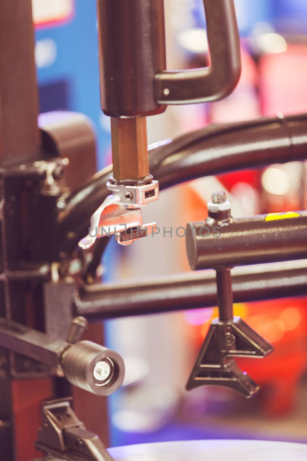 detail of machines for the automotive industry, note shallow depth of field