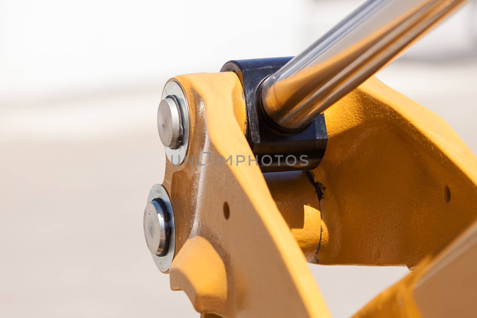 parts of machinery for the construction industry, note shallow depth of field