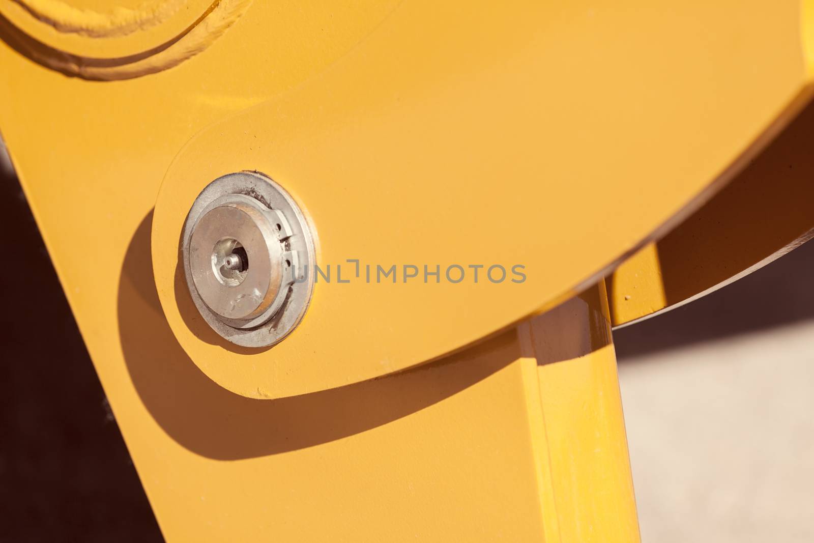parts of machinery for the construction industry, note shallow depth of field