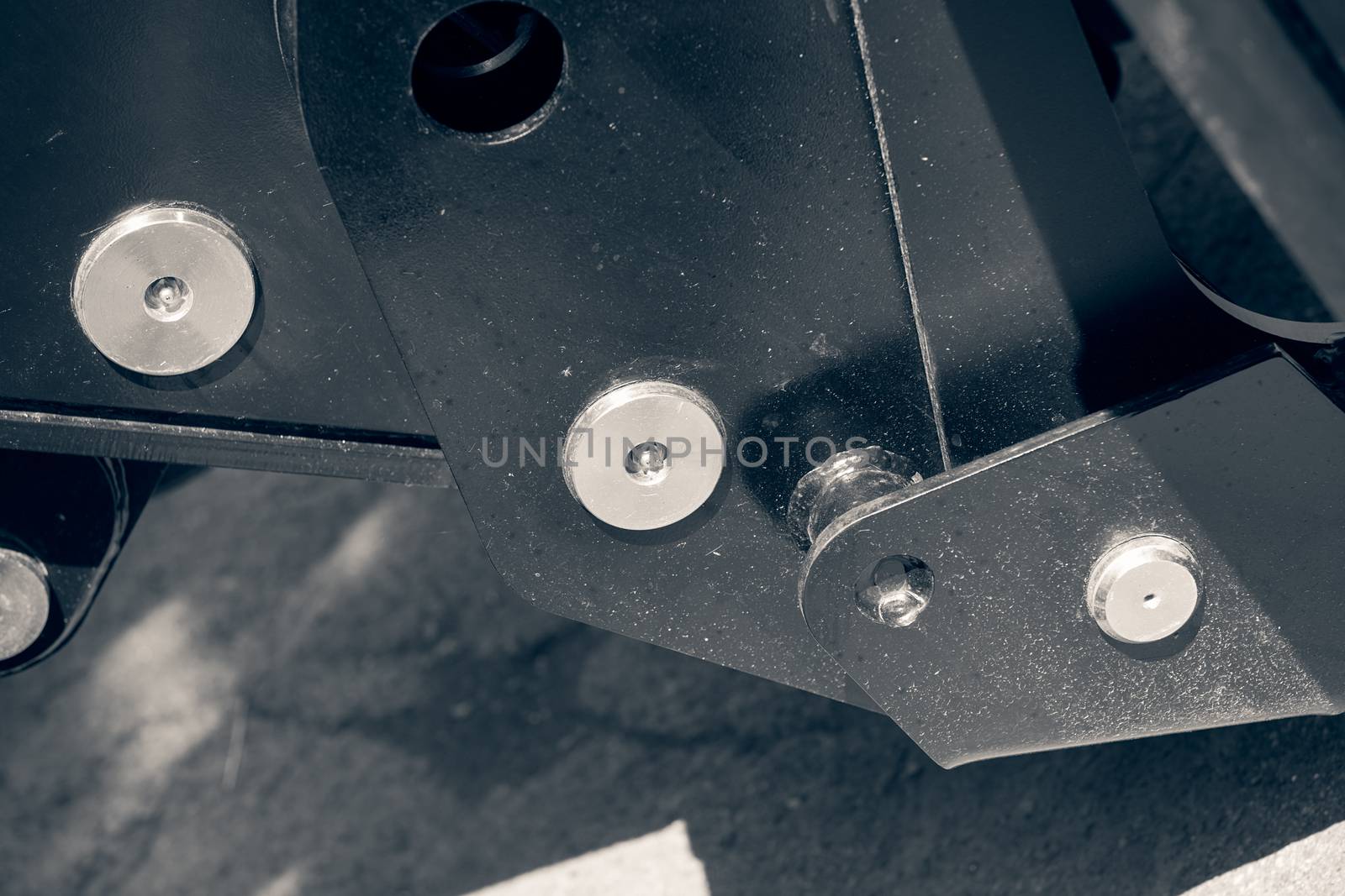 parts of machinery for the construction industry, note shallow depth of field