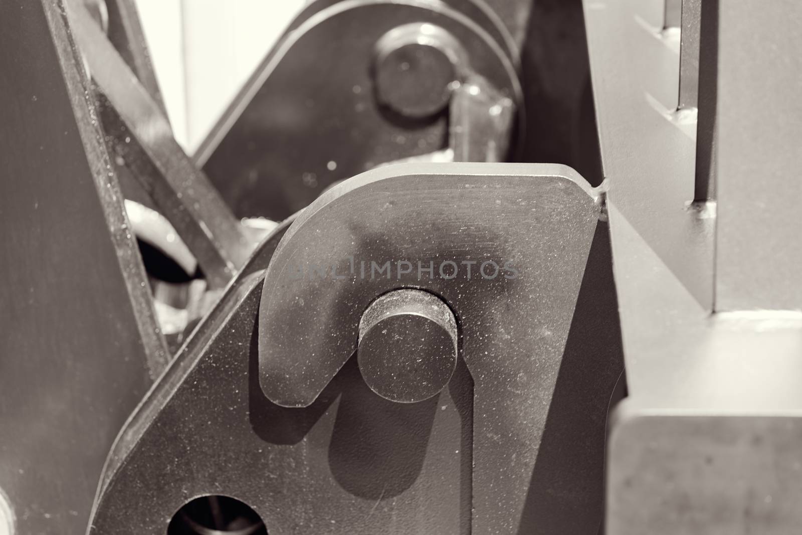 parts of machinery for the construction industry, note shallow depth of field