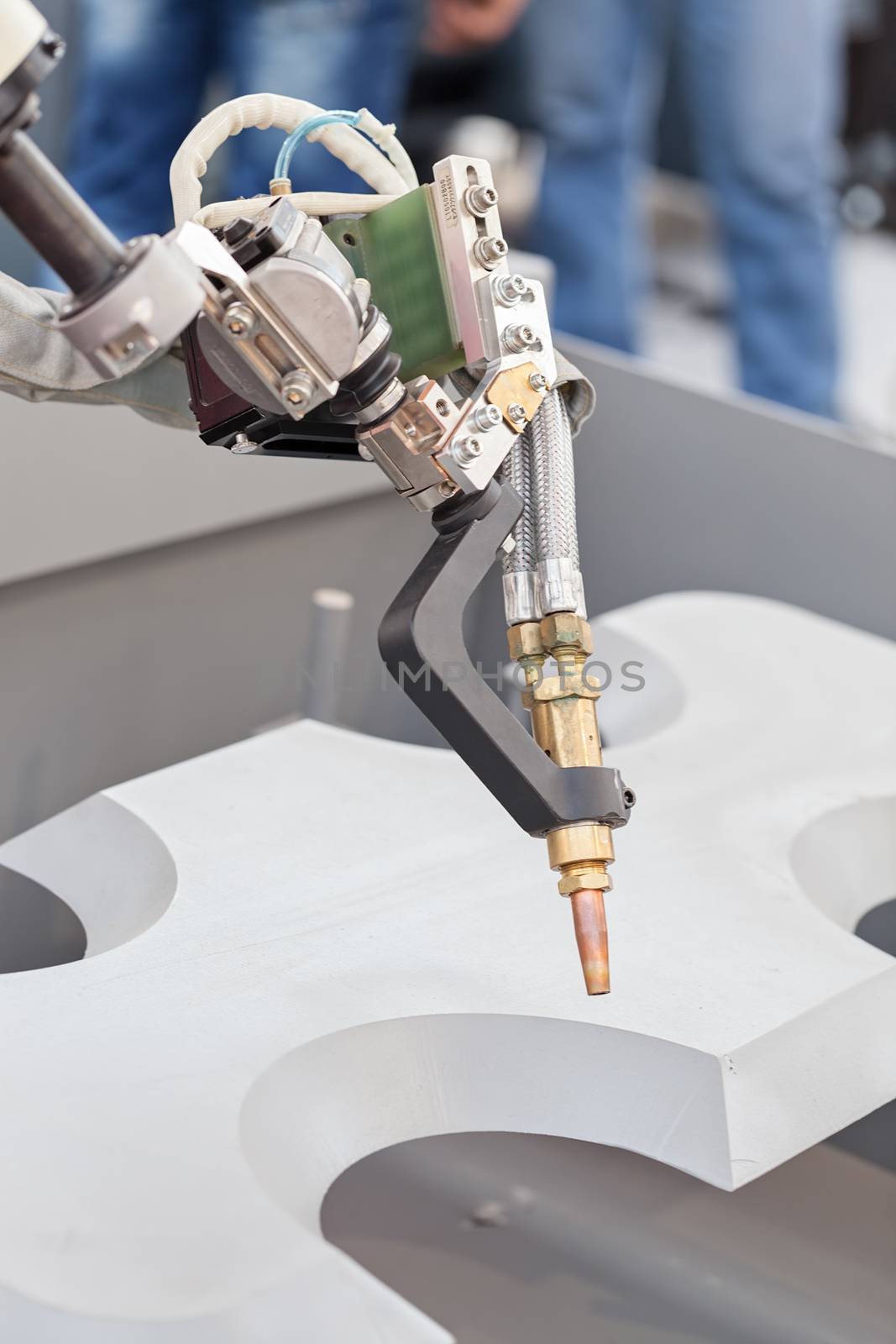 detail of metal processing machines , note shallow depth of field