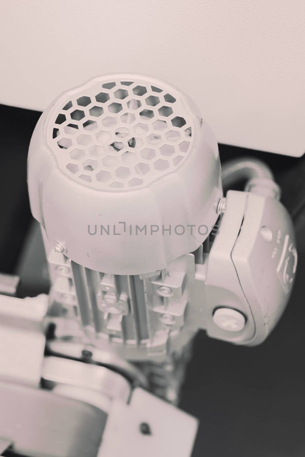 detail of metal processing machines , note shallow depth of field