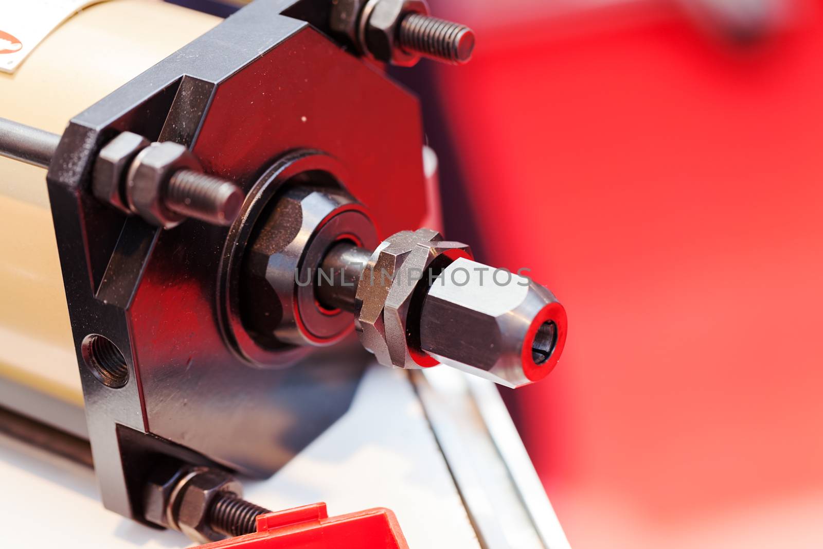 detail of metal processing machines , note shallow depth of field