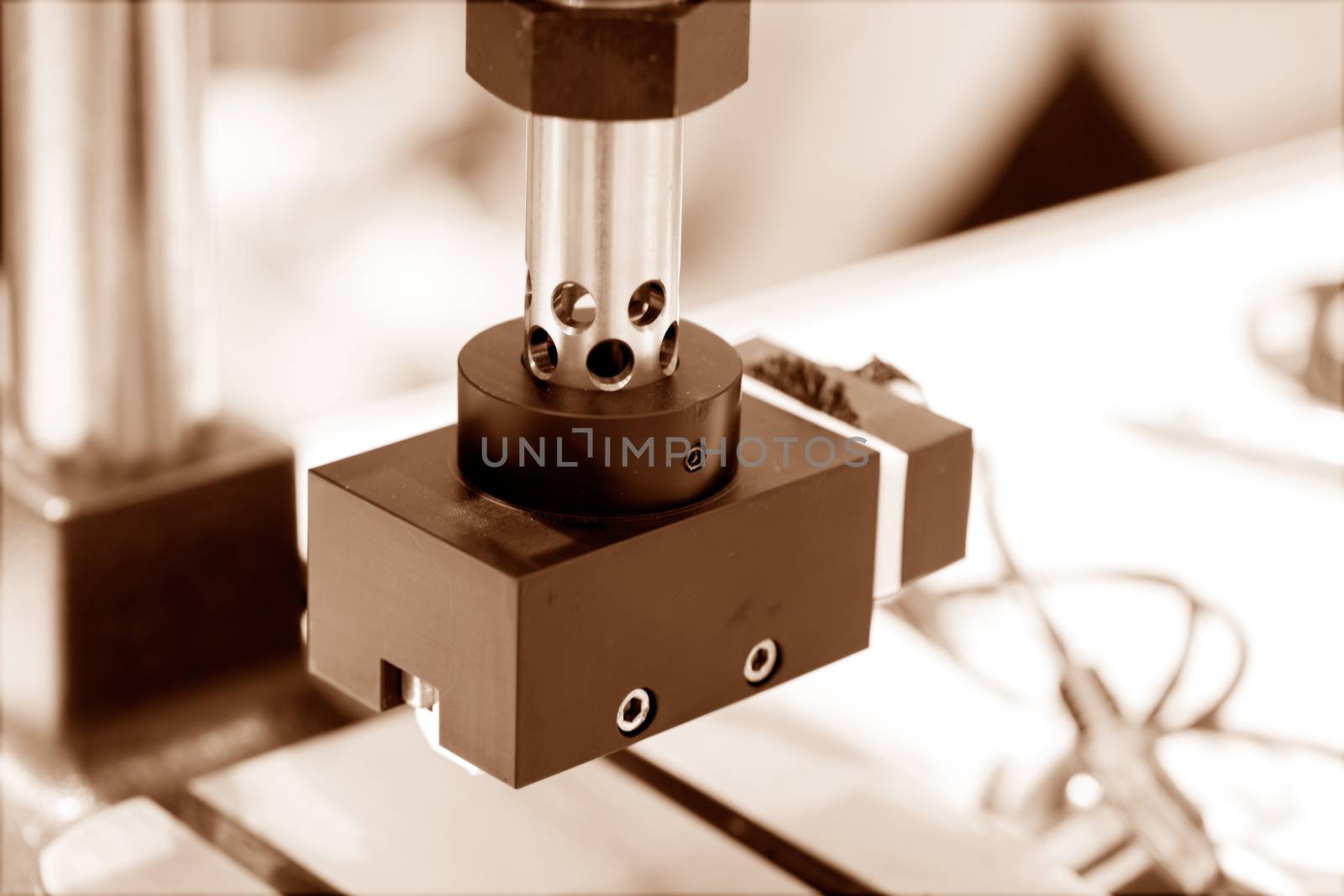 detail of metal processing machines , note shallow depth of field