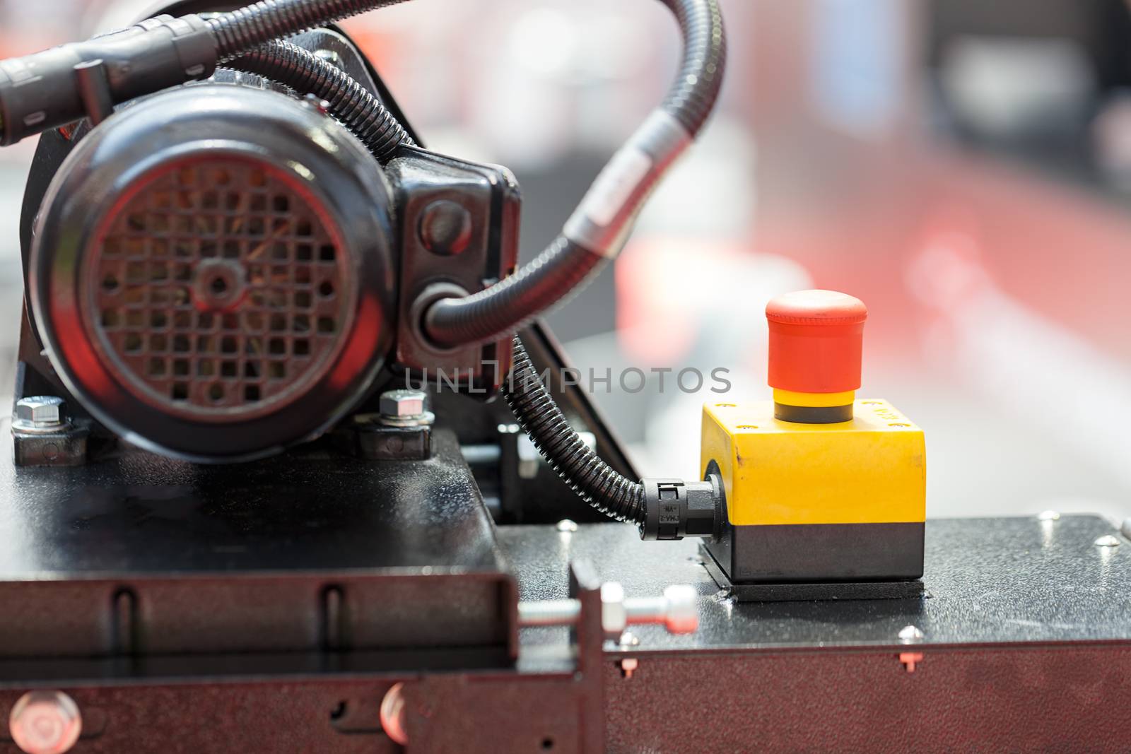 part of metal processing machines, note shallow depth of field