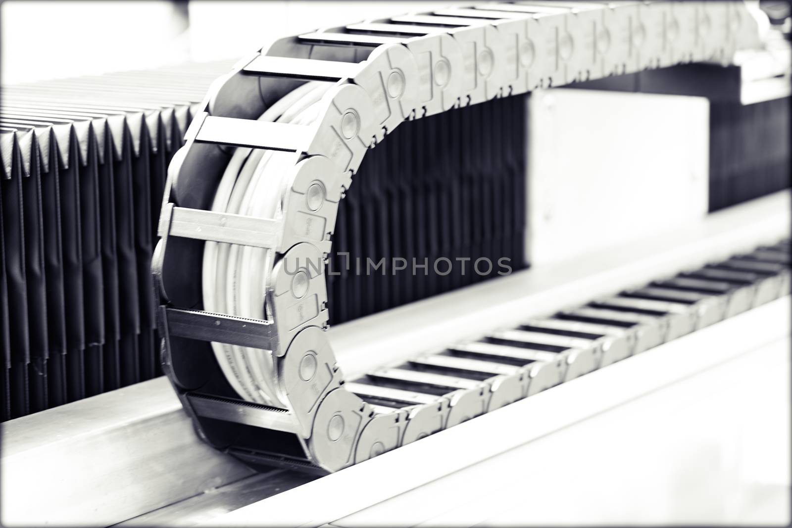 part of metal processing machines, note shallow depth of field