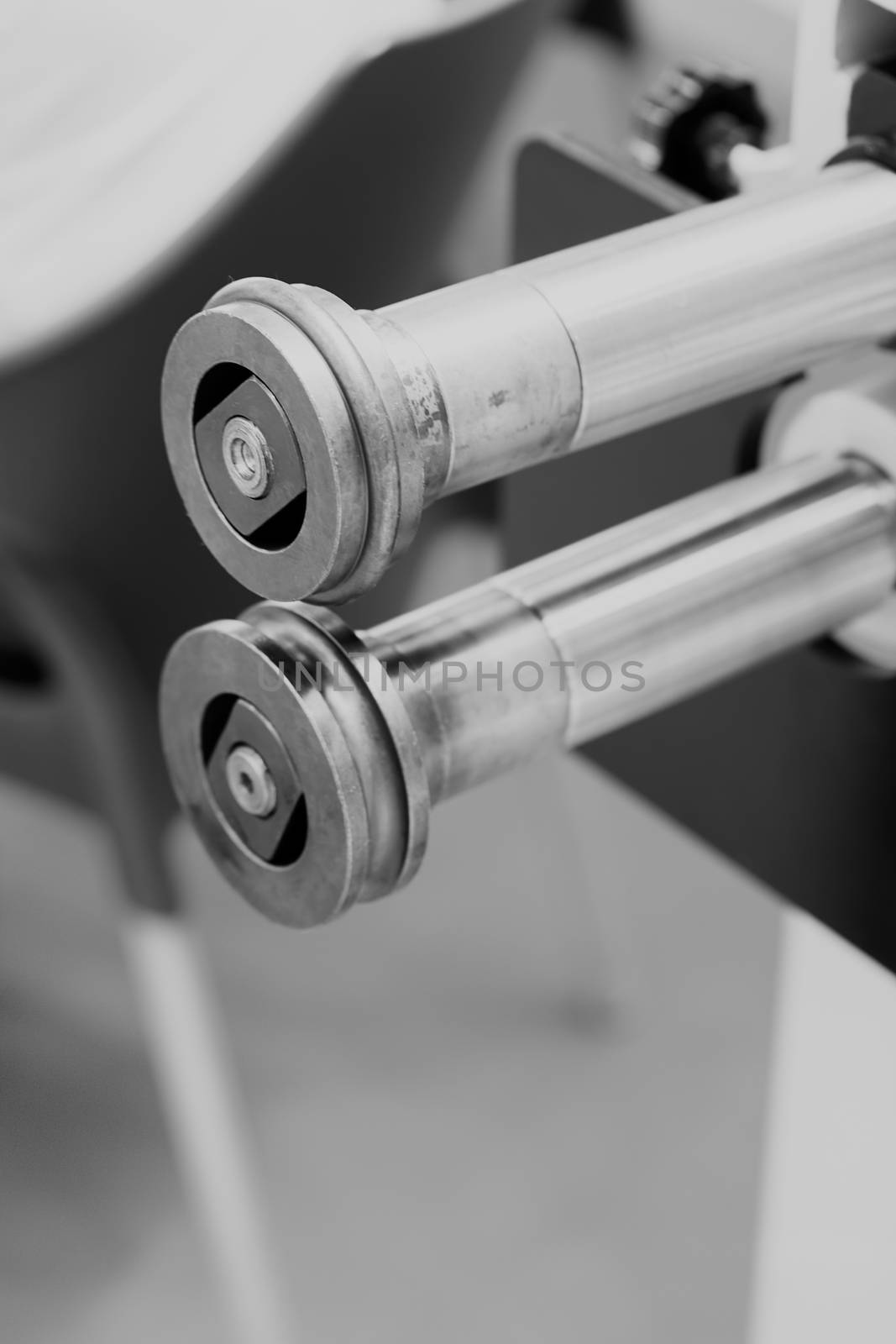 detail of metal processing machines , note shallow depth of field