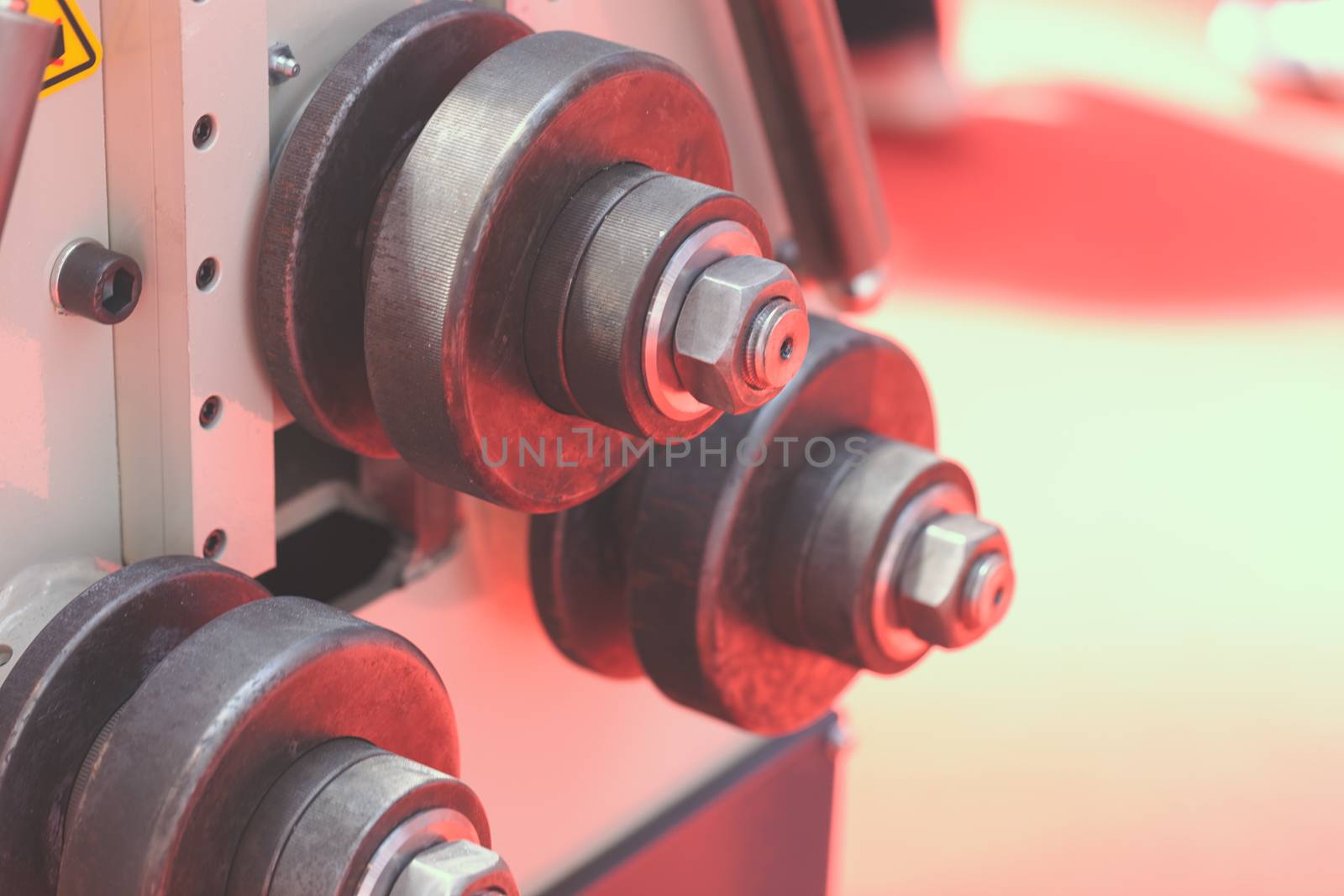 detail of metal processing machines , note shallow depth of field