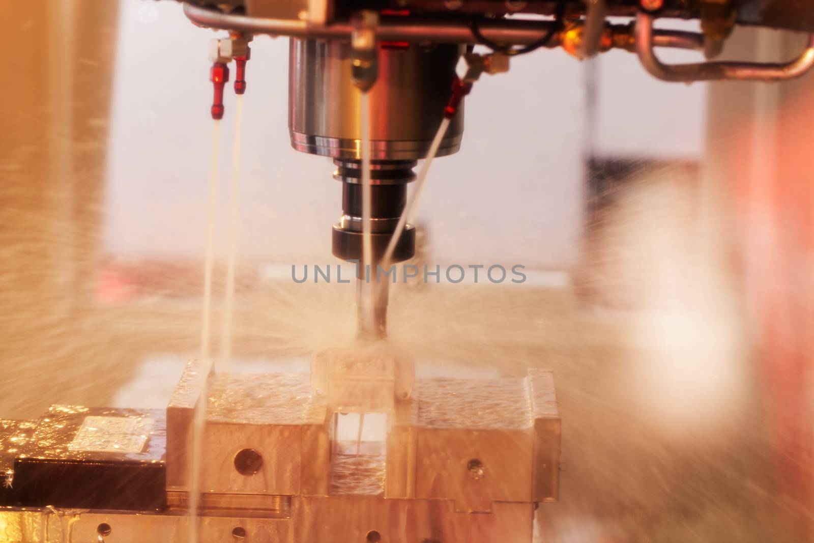 holders on the machine tool for metal, note shallow depth of field