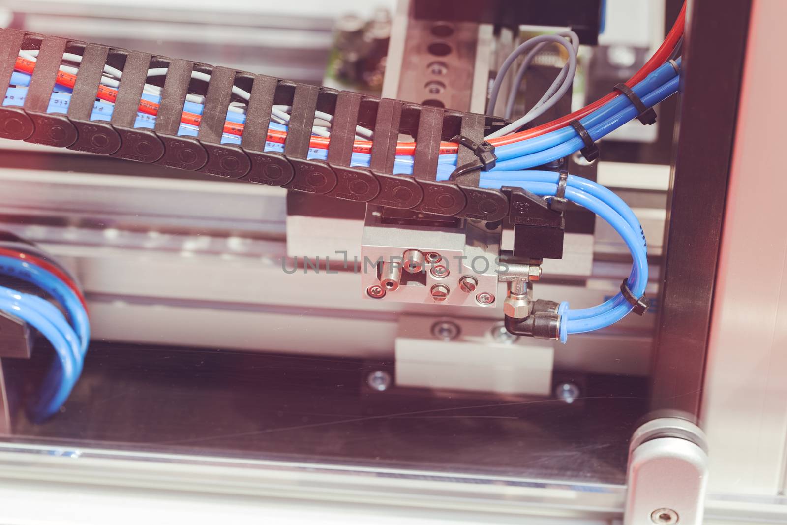 parts of the machine with cylinders, note shallow depth of field