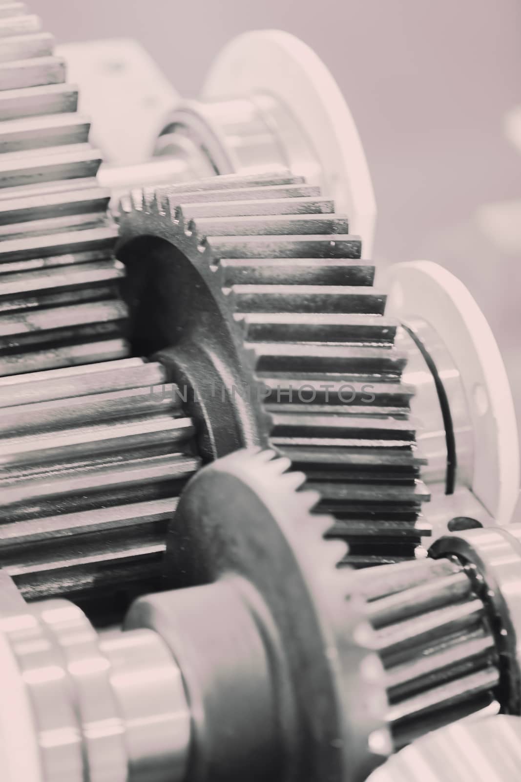 Details of gear machines, note shallow depth of field