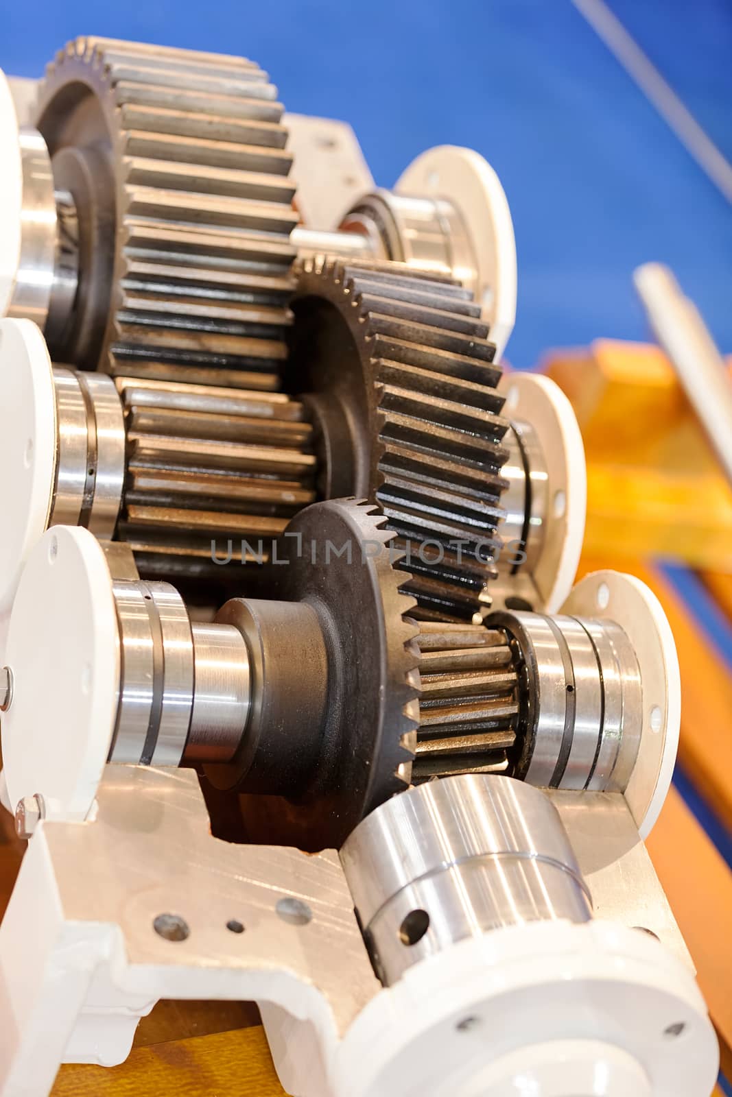 Details of gear machines, note shallow depth of field