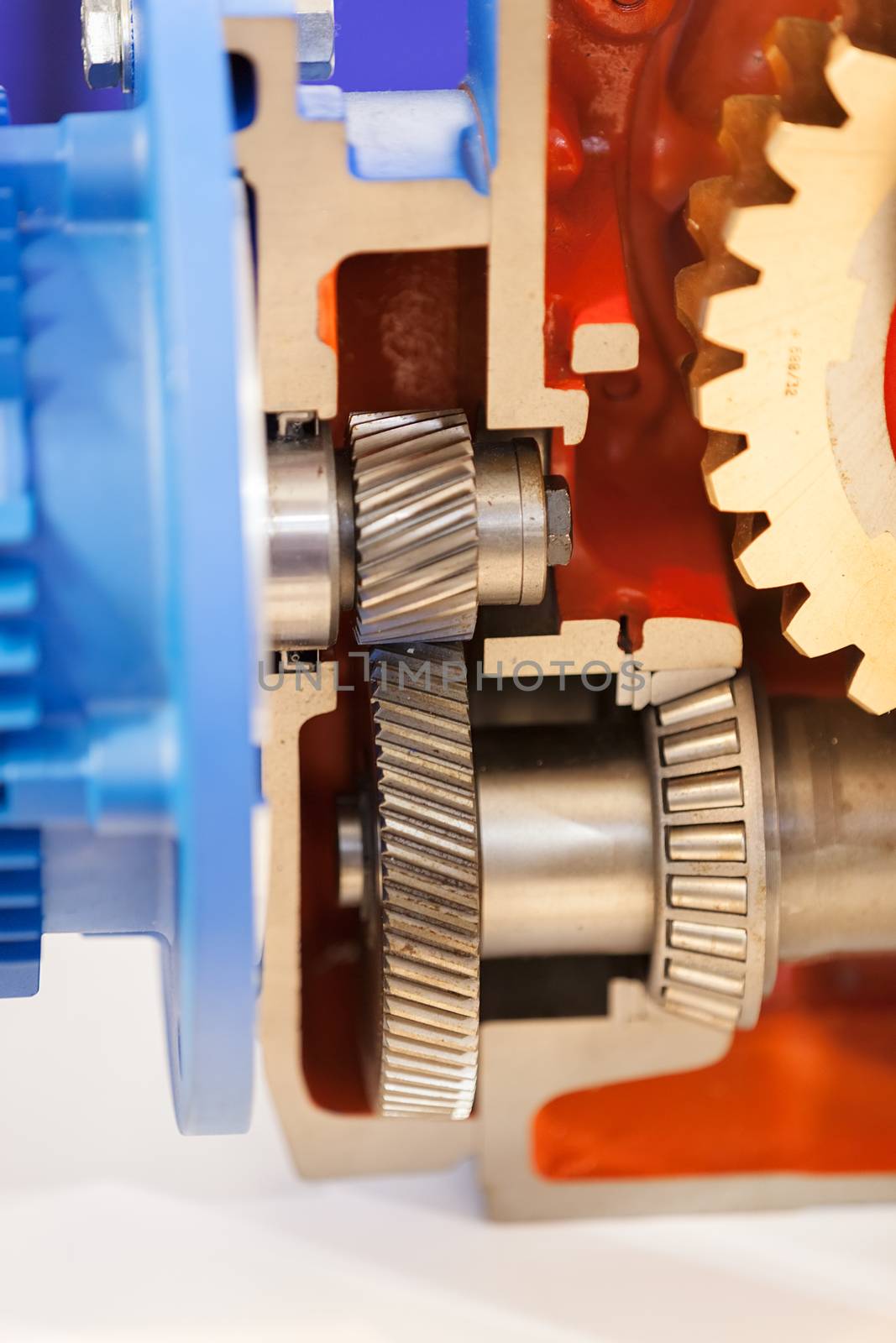 detail of machines for metal cutting, note shallow depth of field