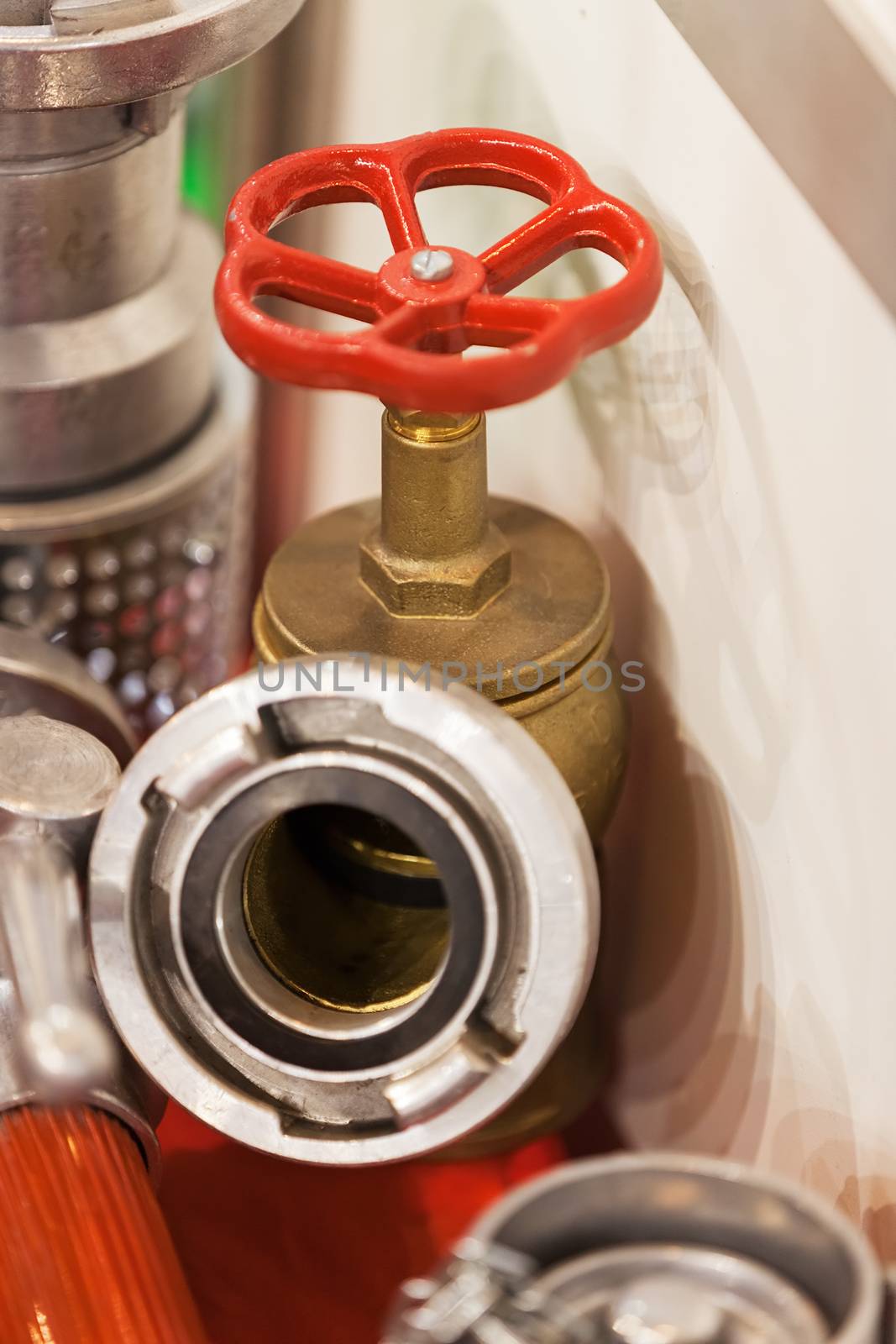 Parts of equipment for water supply, note shallow depth of field