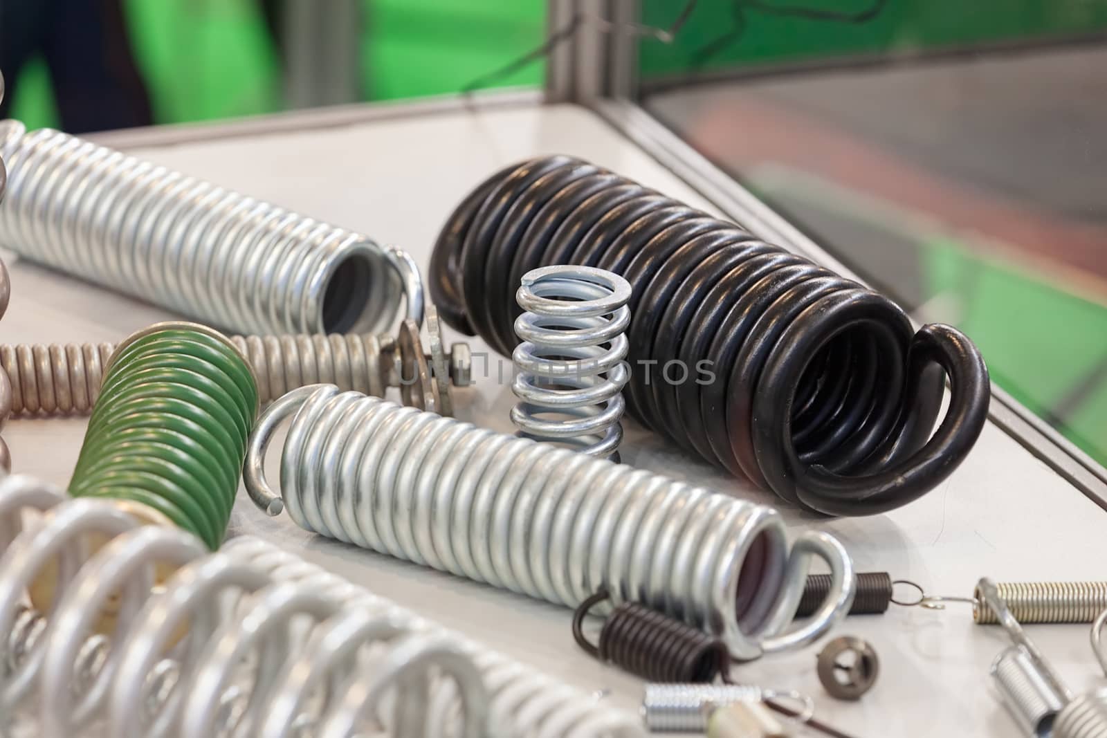Various metal springs for different purposes, note shallow depth of field