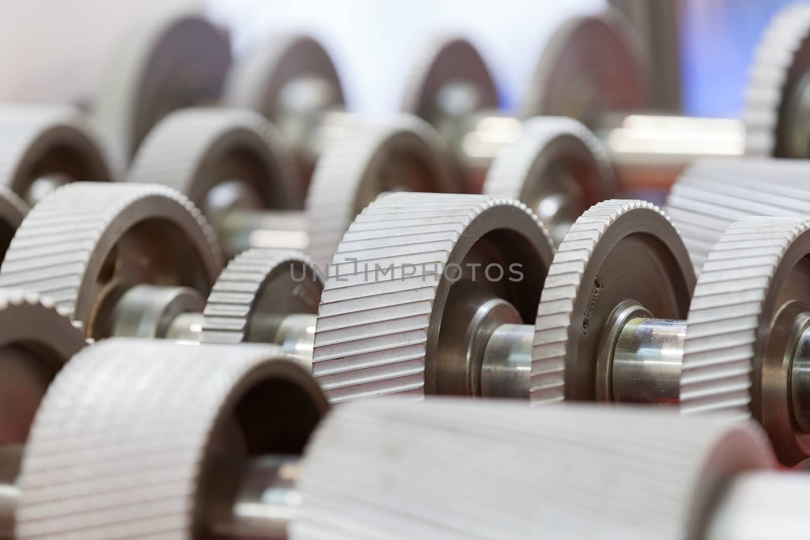 Details of gear machines, note shallow depth of field