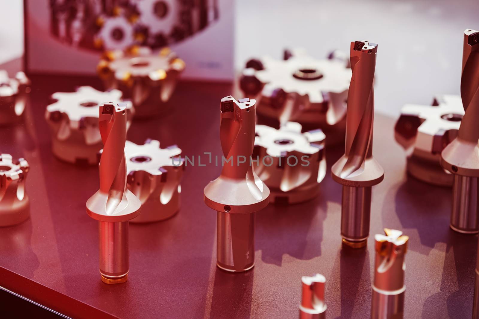 Various parts for lathe tools, note shallow depth of field