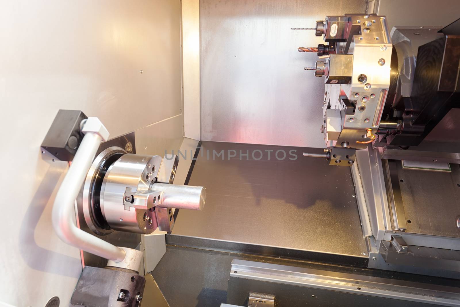 detail of lathe metalworking, note shallow depth of field