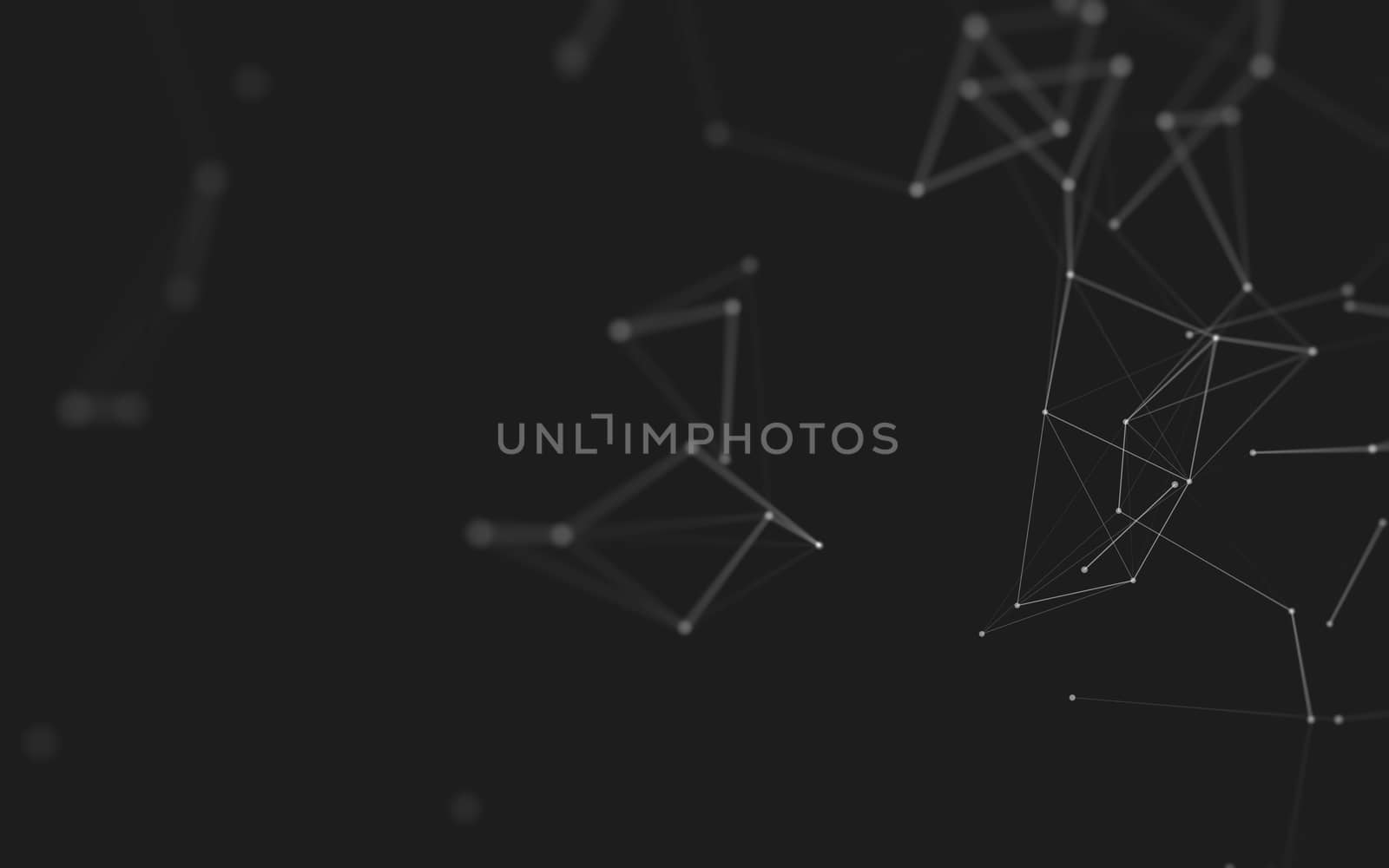 Abstract polygonal space low poly dark background with connecting dots and lines. Connection structure. 3d rendering