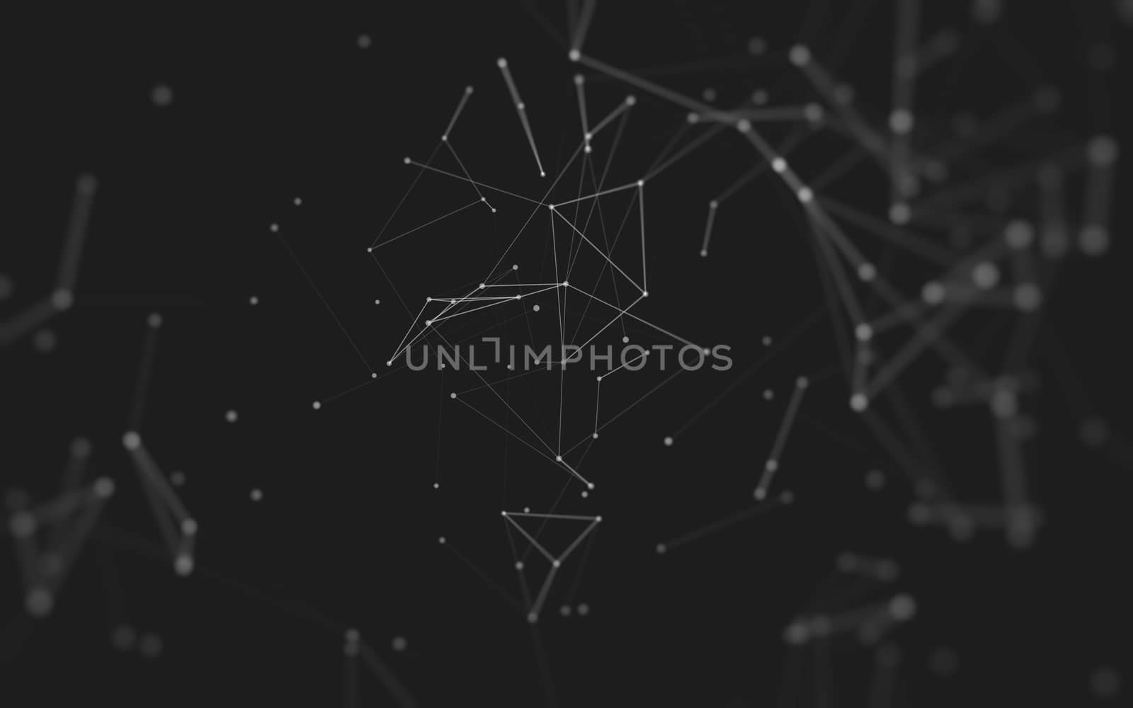 Abstract polygonal space low poly dark background, 3d rendering by teerawit