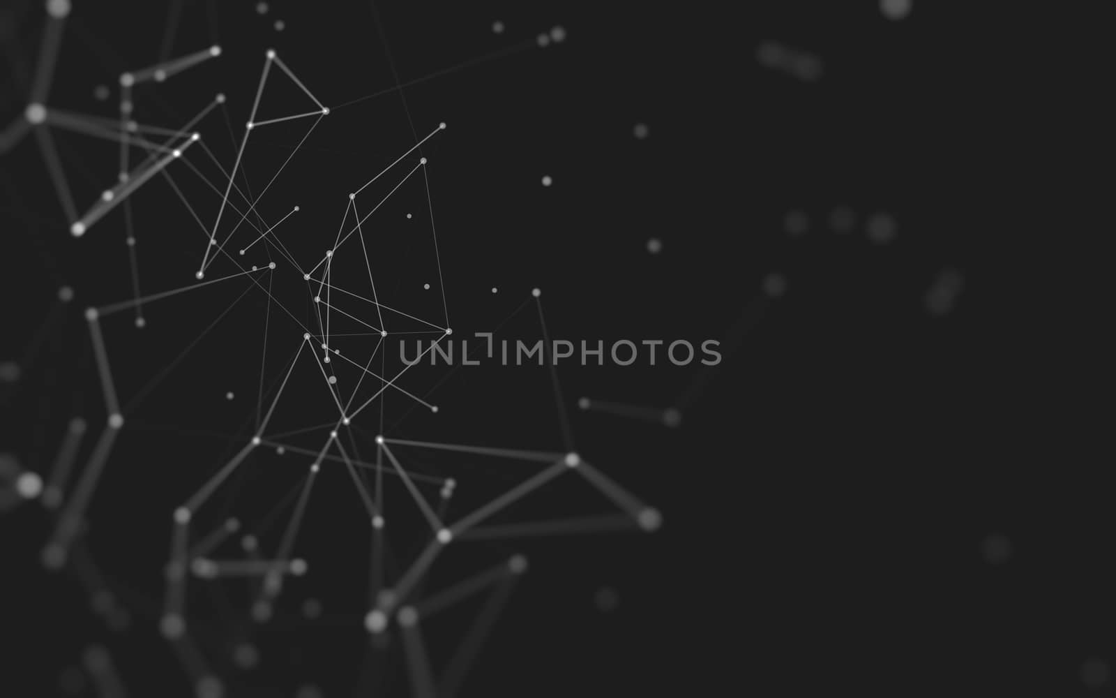 Abstract polygonal space low poly dark background with connecting dots and lines. Connection structure. 3d rendering