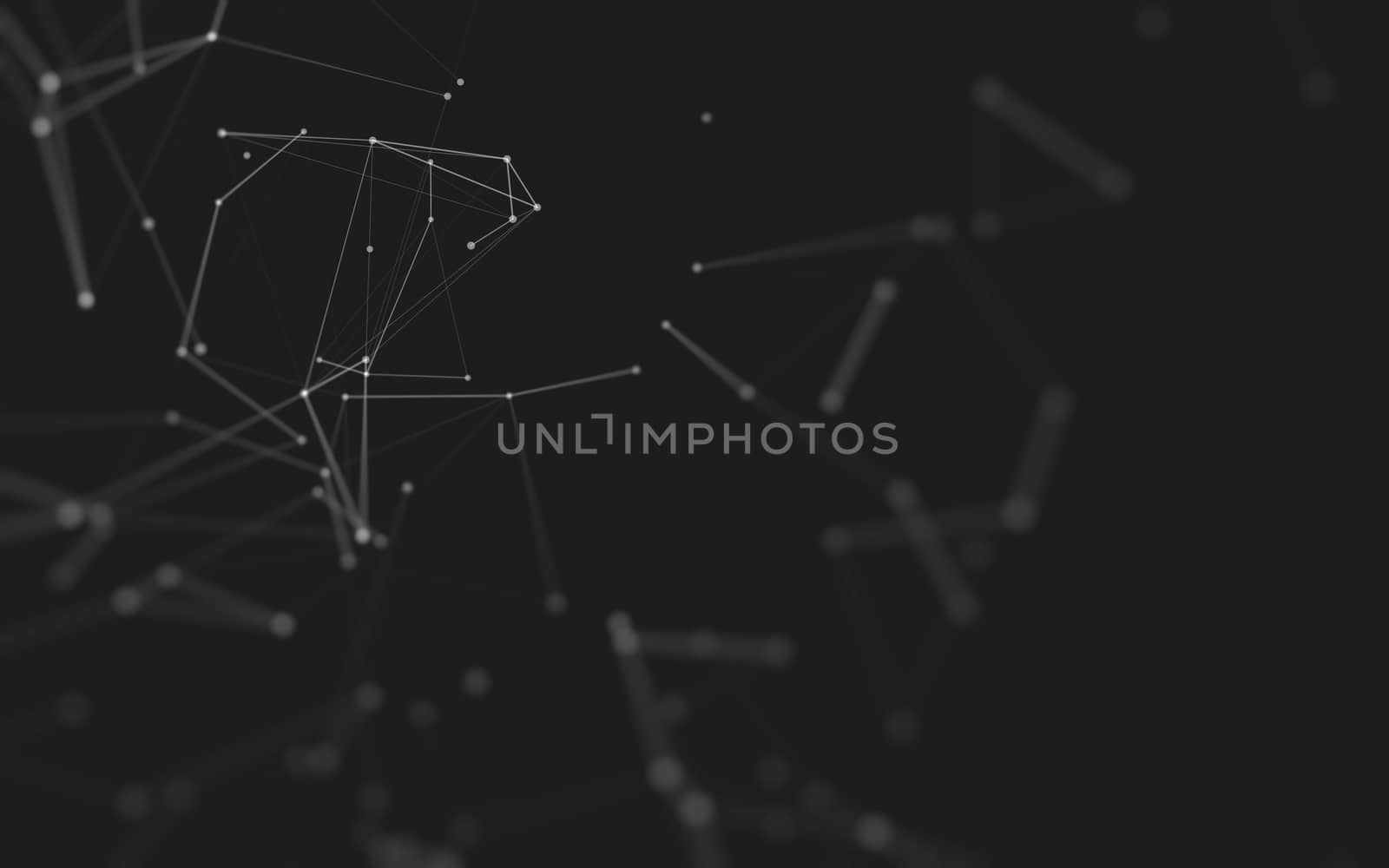 Abstract polygonal space low poly dark background with connecting dots and lines. Connection structure. 3d rendering