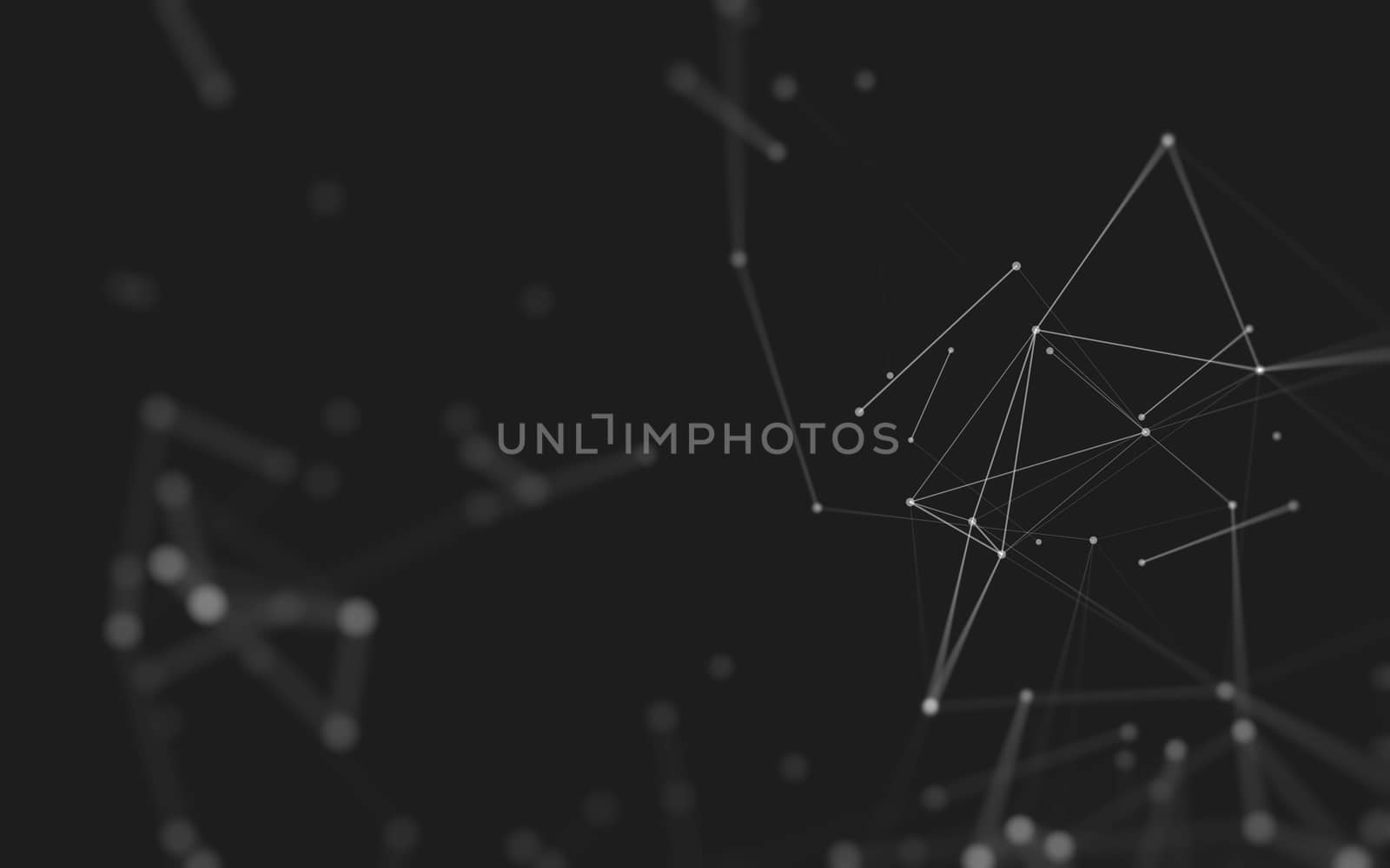 Abstract polygonal space low poly dark background, 3d rendering by teerawit