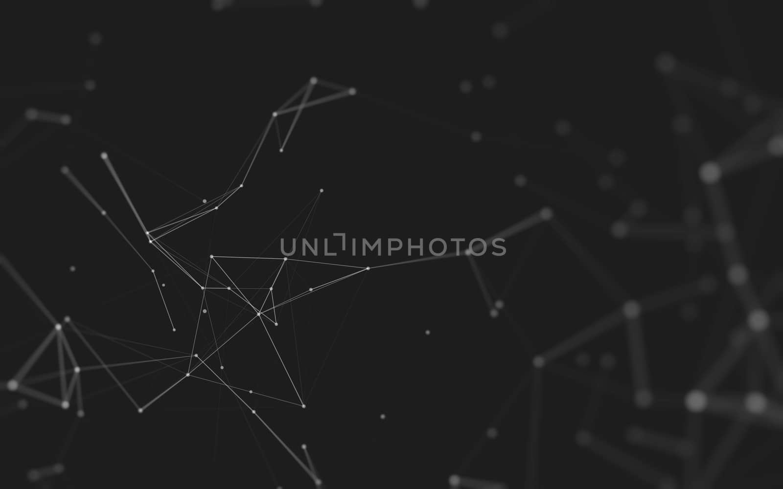 Abstract polygonal space low poly dark background, 3d rendering by teerawit