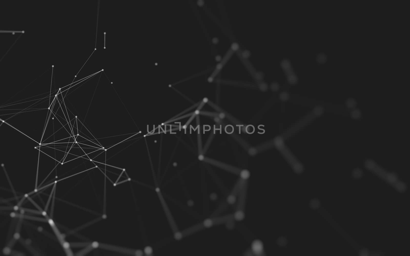 Abstract polygonal space low poly dark background with connecting dots and lines. Connection structure. 3d rendering