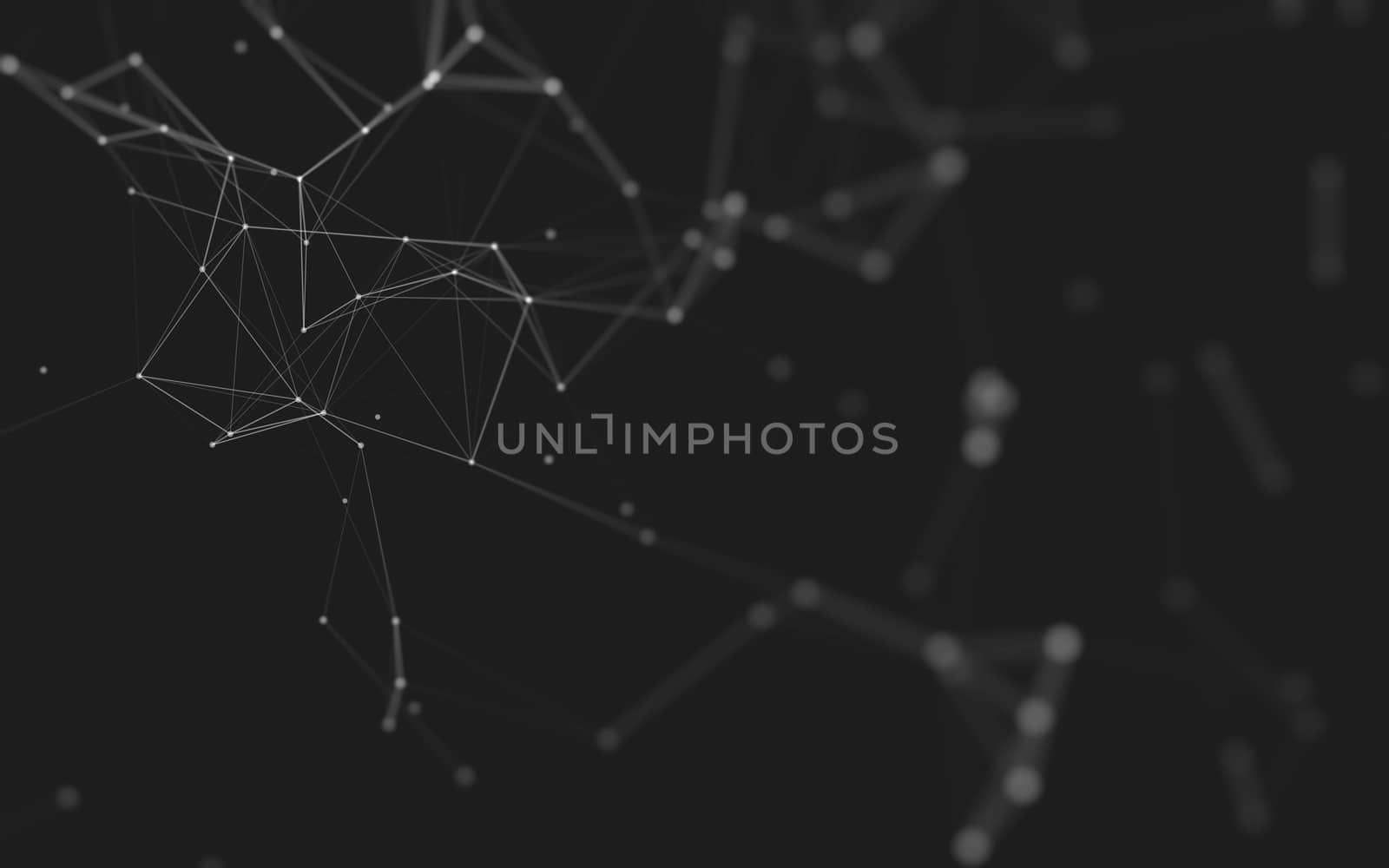 Abstract polygonal space low poly dark background with connecting dots and lines. Connection structure. 3d rendering