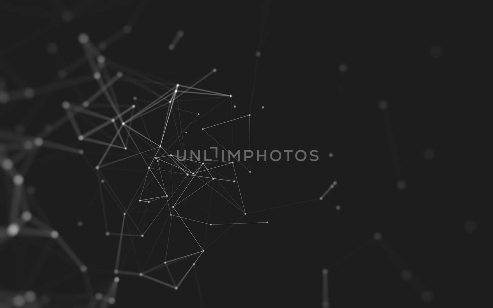 Abstract polygonal space low poly dark background, 3d rendering by teerawit